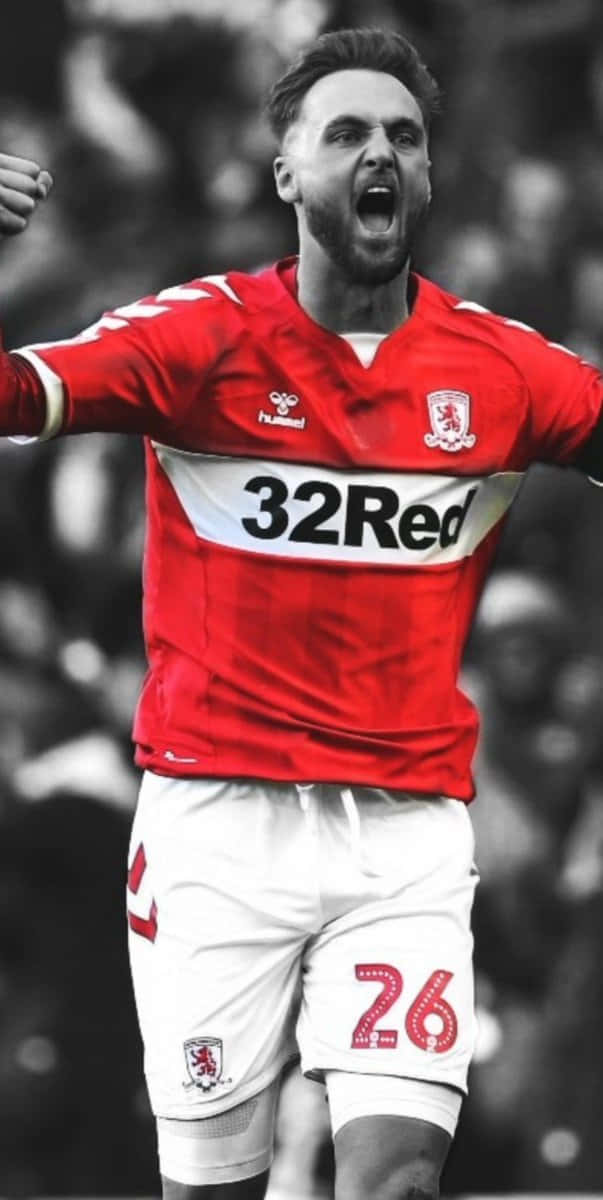 Middlesbrough, red jersey, number 26, SD Phone Wallpaper