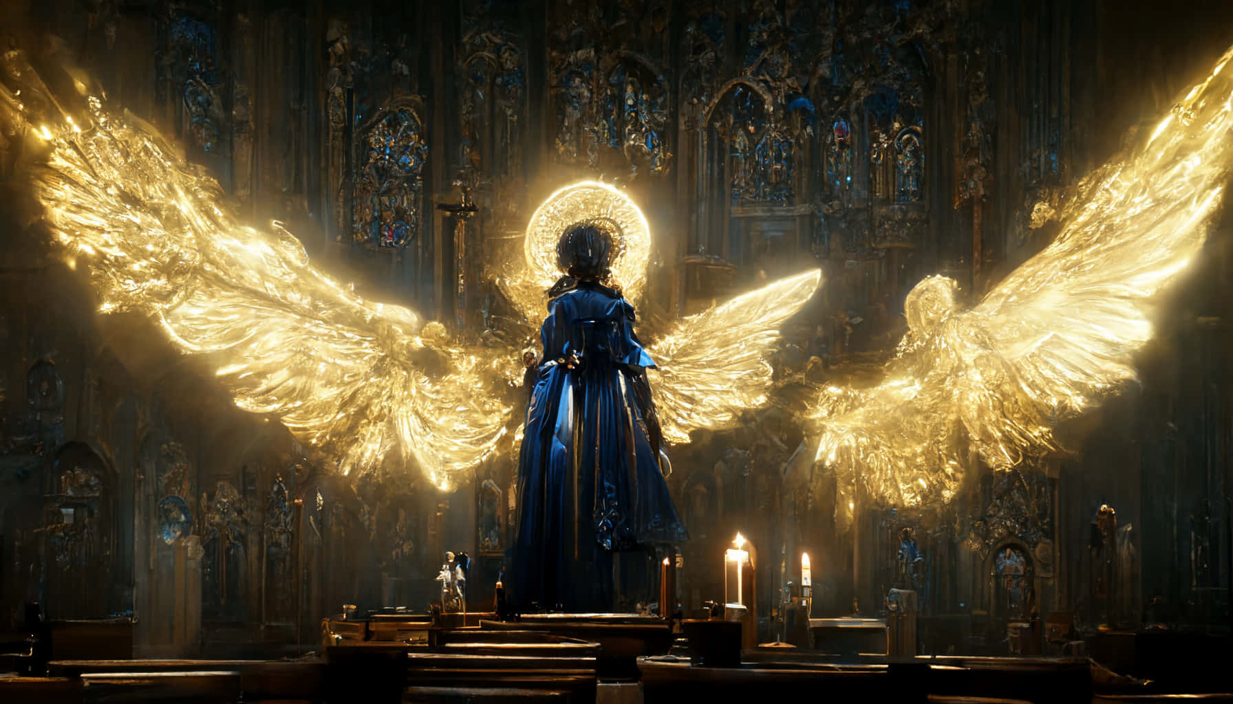 Midjourney, 1792 x 1024, angel, HD Desktop Wallpaper