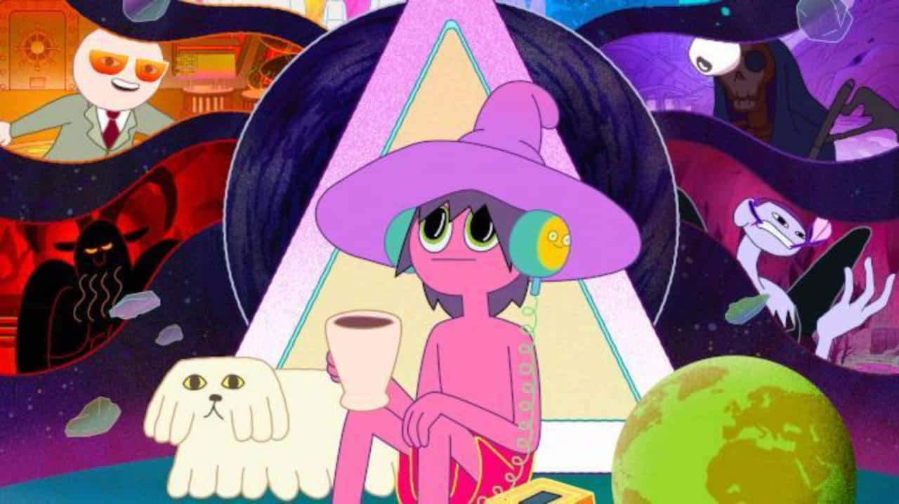 Midnight Gospel Desktop, pink animated witch, purple hat, HD Desktop Wallpaper
