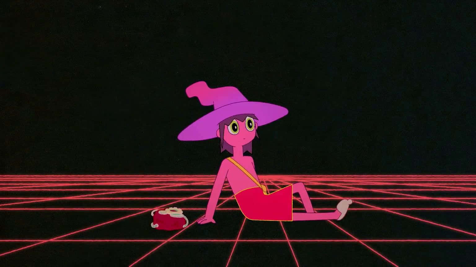 Midnight Gospel, pink anime witch, purple hat, HD Desktop Wallpaper