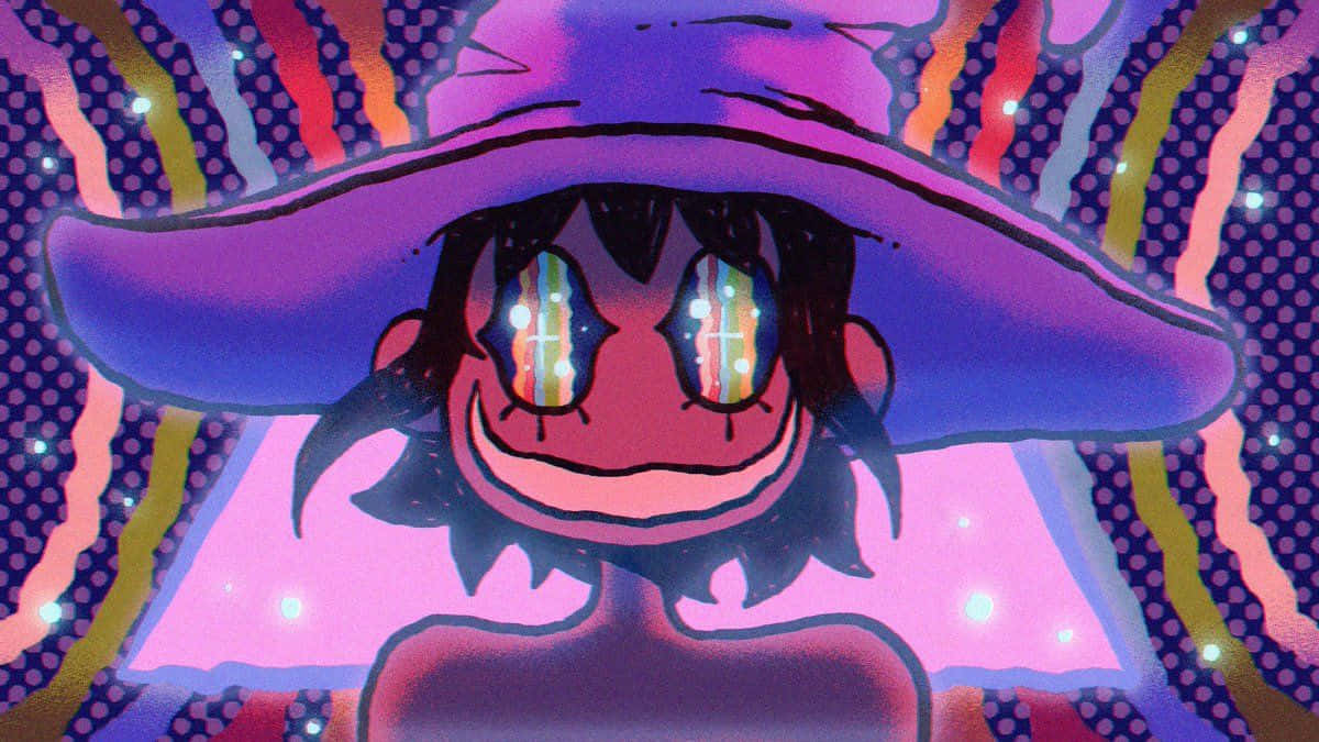 Midnight Gospel Desktop, anime witch, wide purple hat, SD Desktop Wallpaper