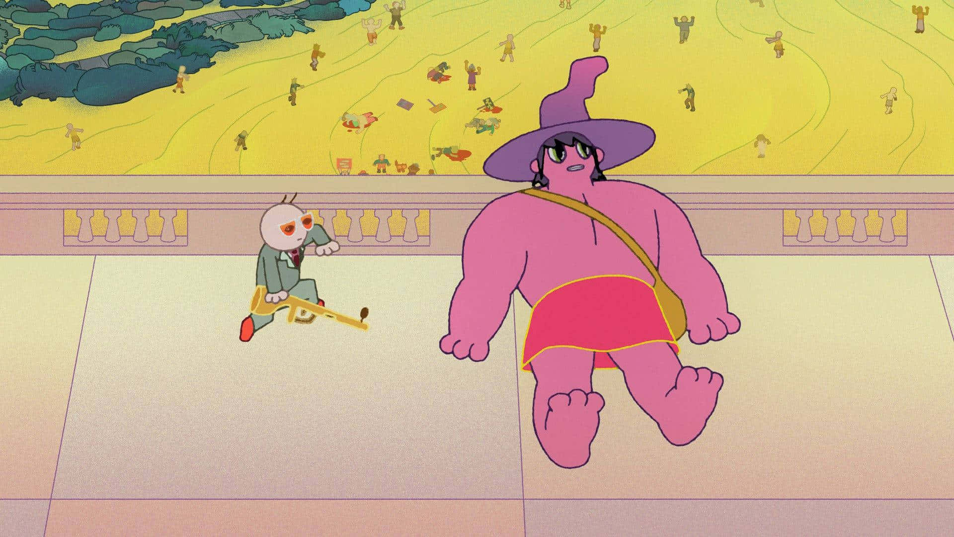 Midnight Gospel Desktop, pink witch, purple hat, Full HD Desktop Wallpaper