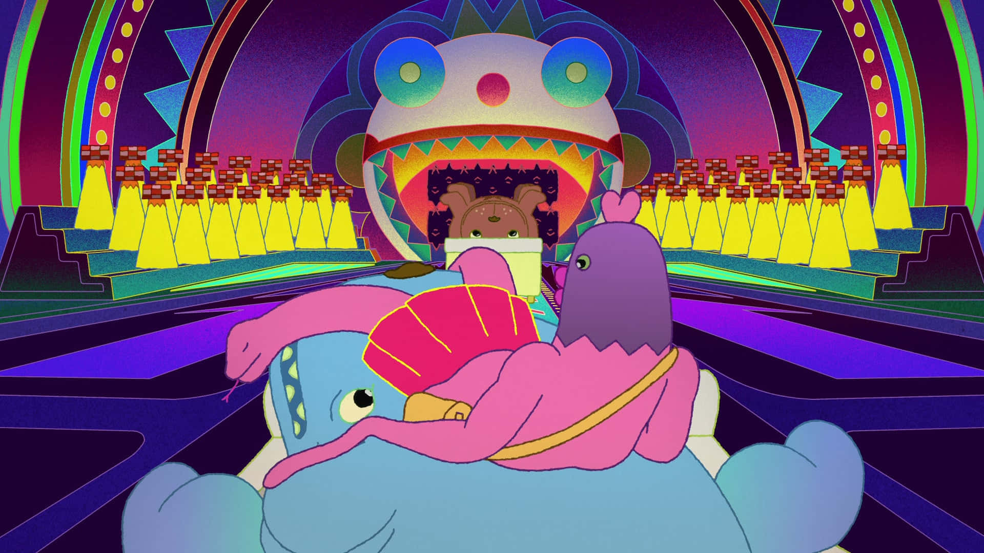 The Midnight Gospel, pink robes, blue blob, Full HD Desktop Wallpaper
