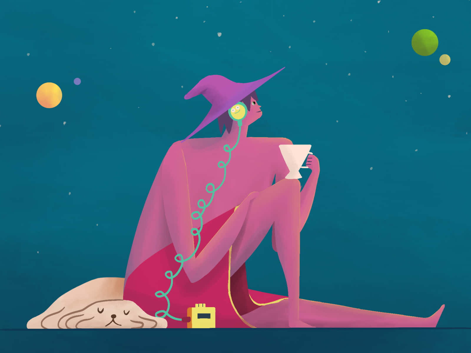 Midnight Gospel, pink witch, pointed hat, HD Desktop Wallpaper