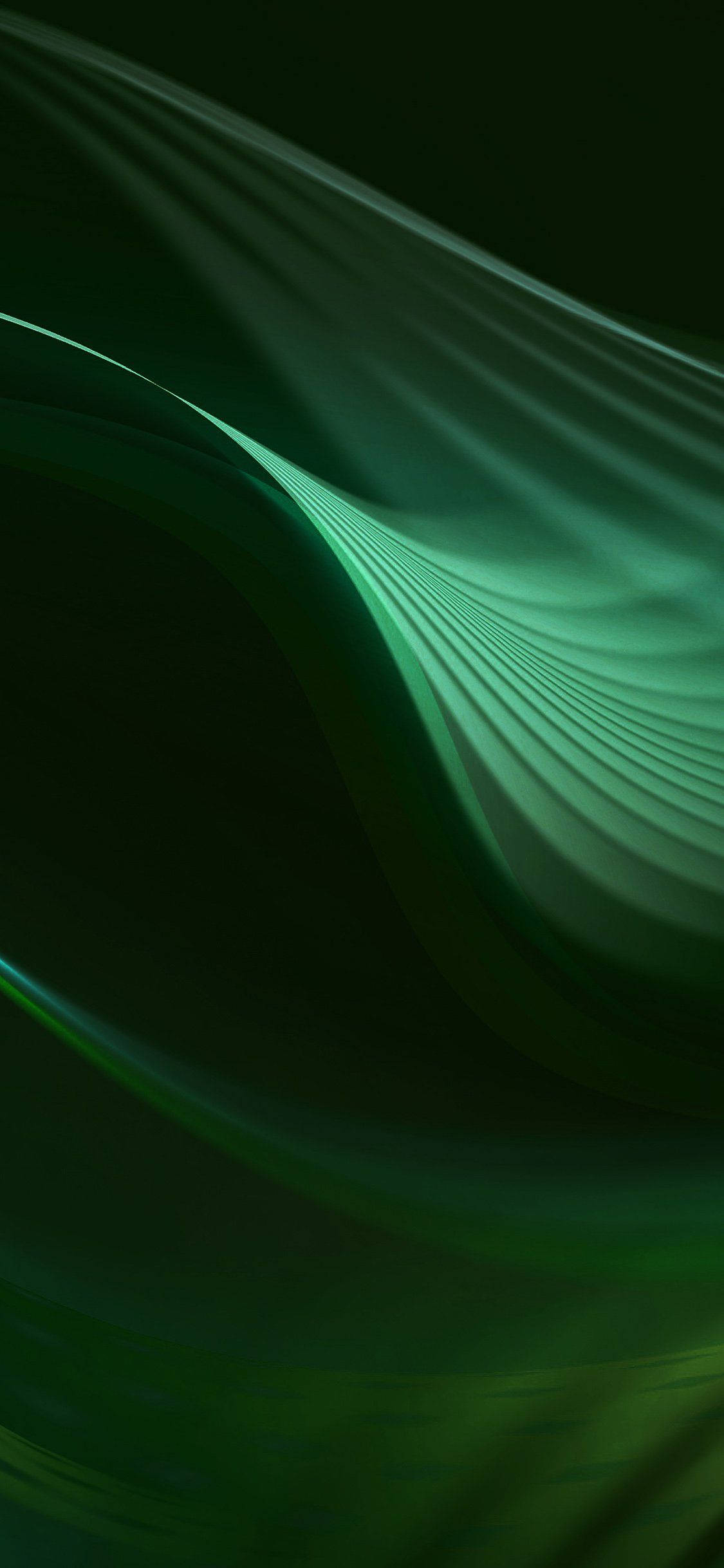 emerald green, abstract wave, soft light streaks, Full HD Phone Wallpaper