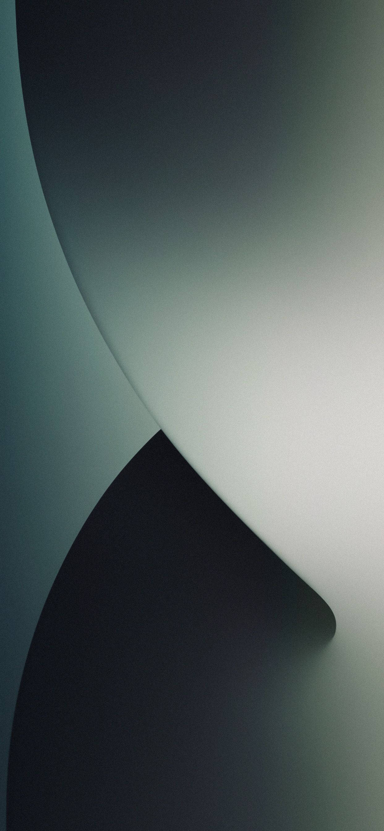 Midnight Green, muted teal gray, soft white, 2K Phone Wallpaper