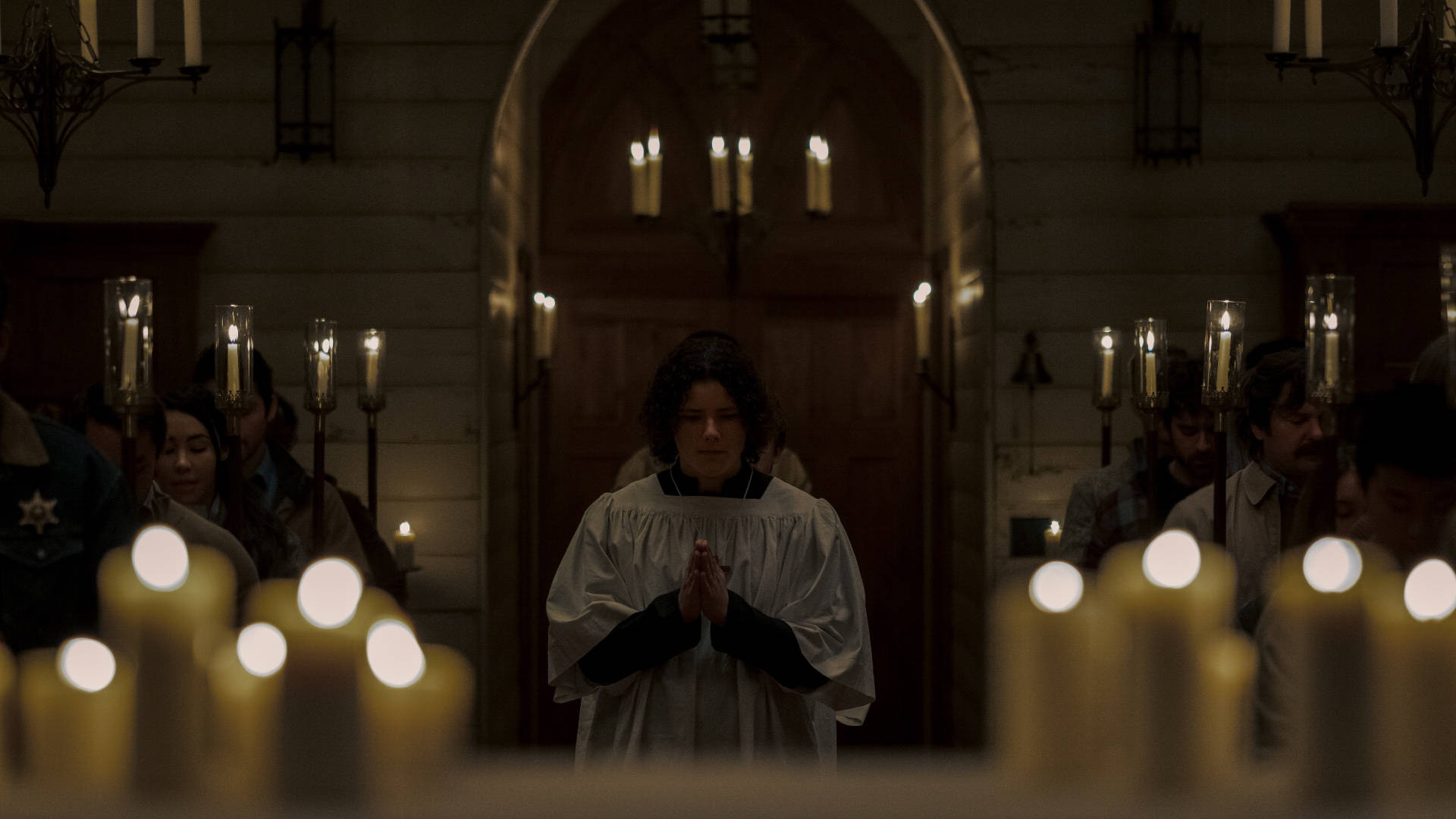 Midnight Mass, sacristan, white robe, Full HD Desktop Wallpaper