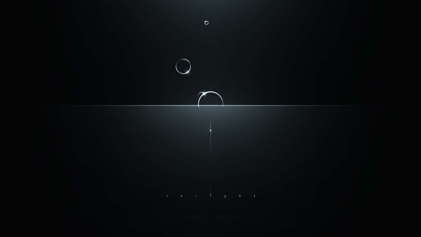 Midnight Sky, black, glowing white circles, HD Desktop Wallpaper