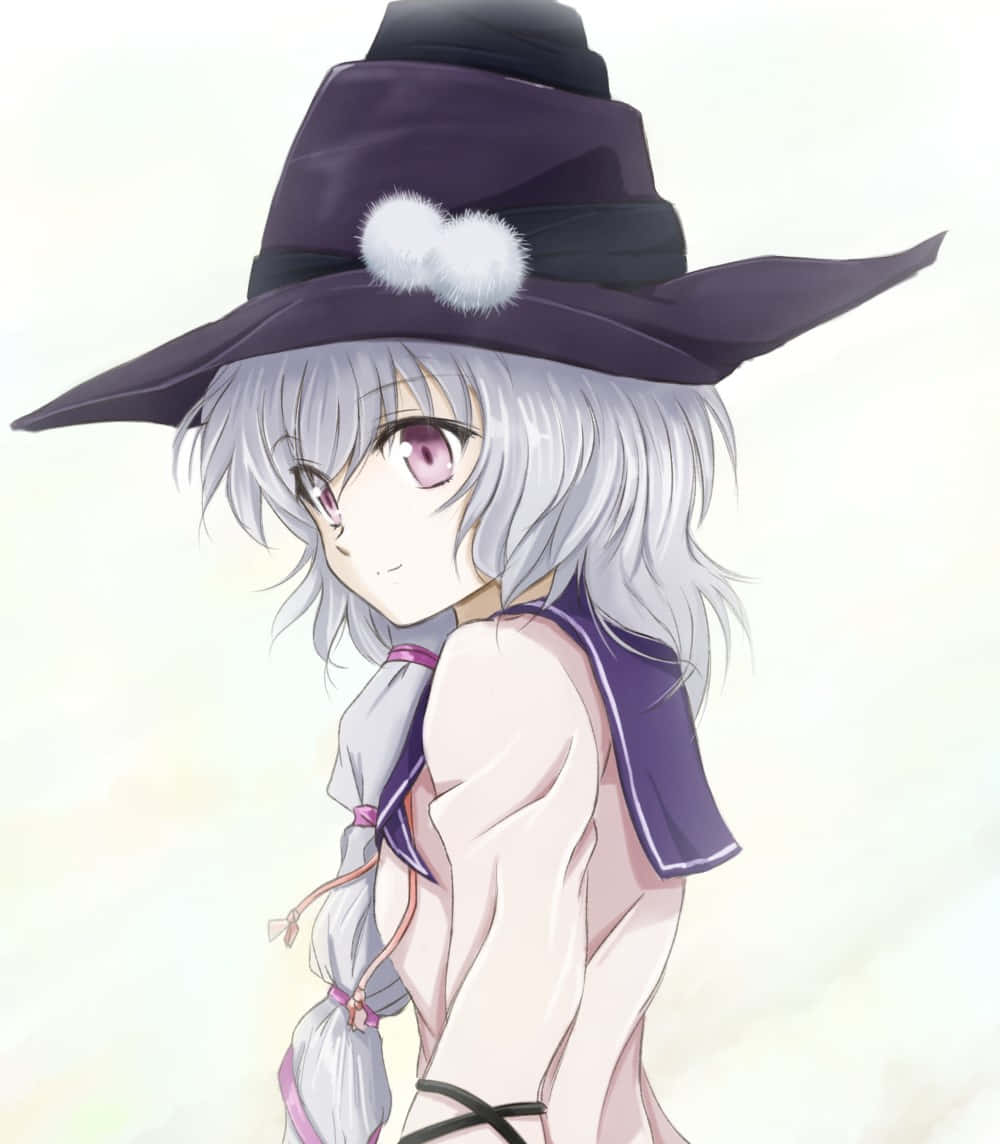 Midori Fuse, anime witch, silver-haired, SD Phone Wallpaper