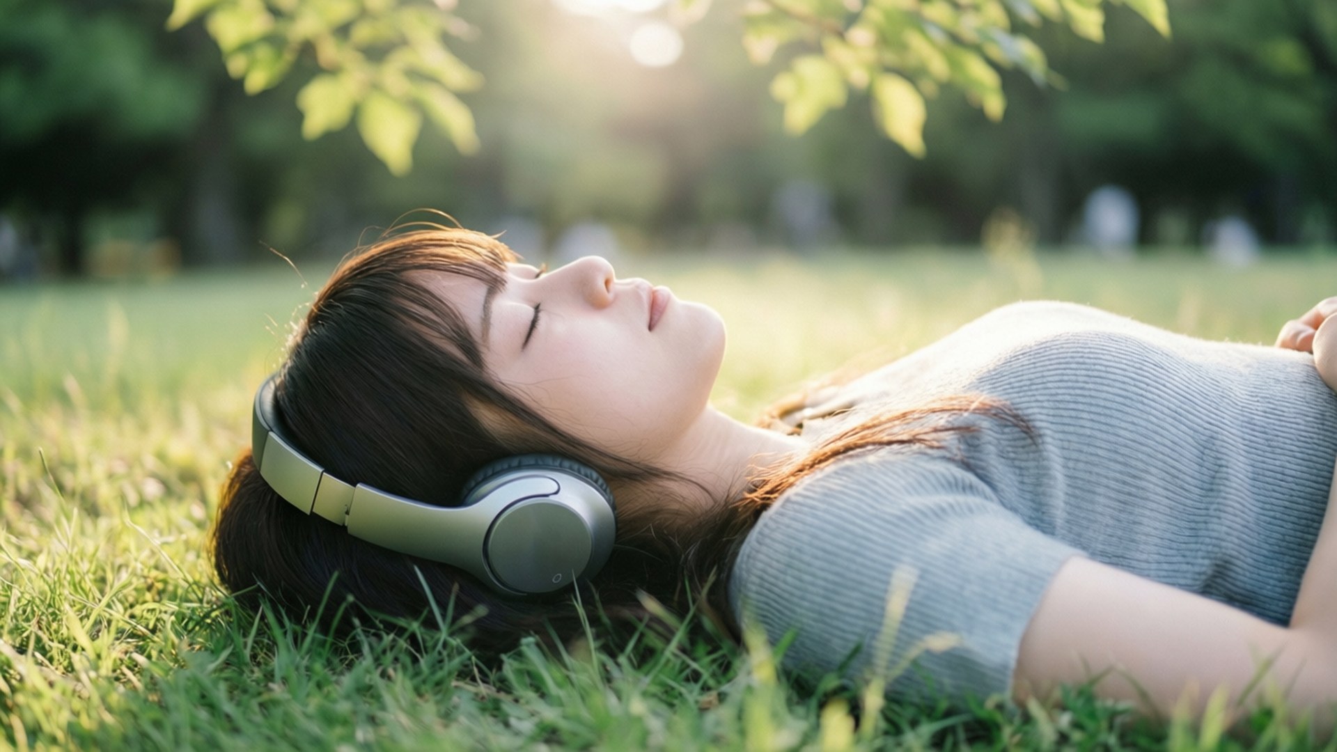 Midori Fuse, sunlit park, calm expression, Full HD Desktop Wallpaper