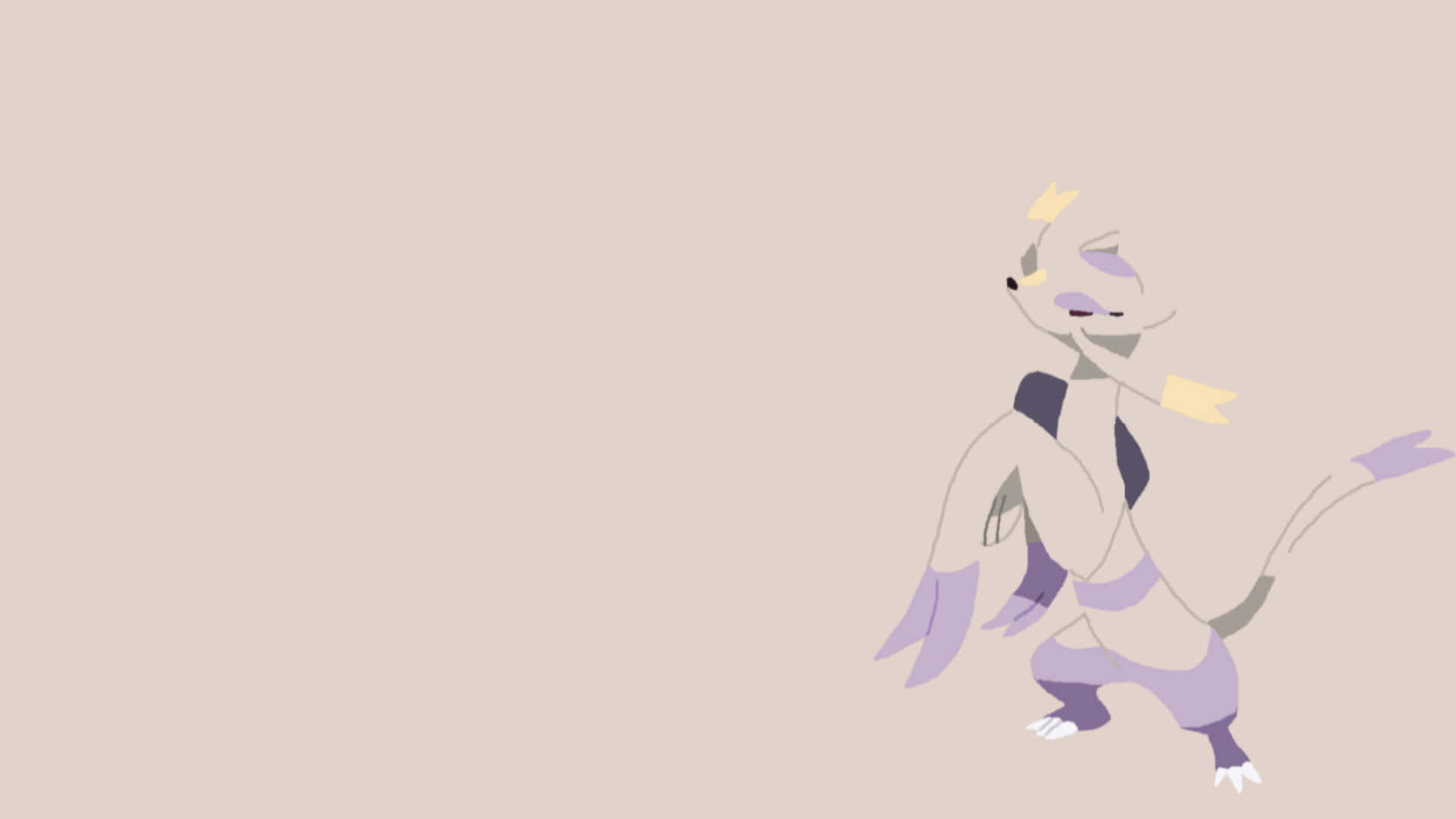 Mienshao, beige background, purple and gray markings, Full HD Desktop Wallpaper