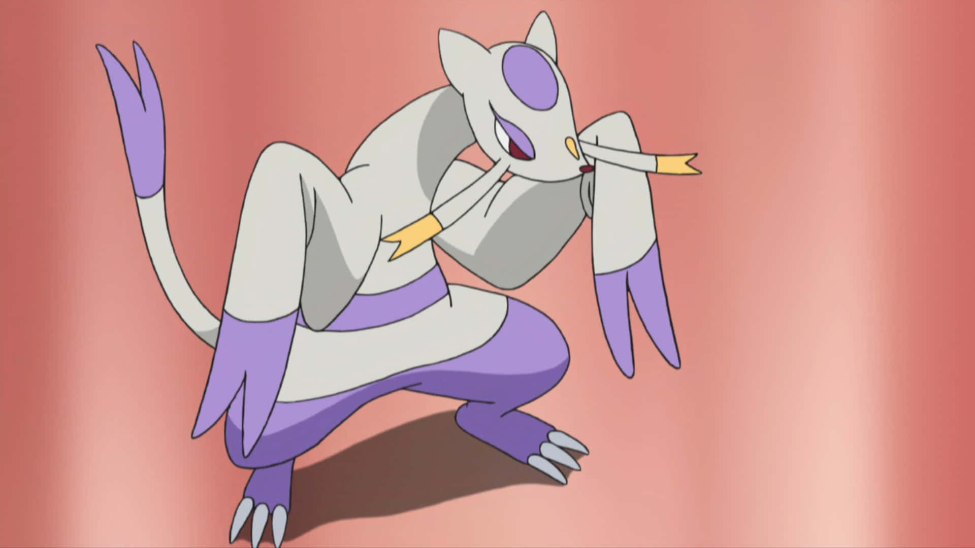 Mienshao, fight mode, purple and white, Full HD Desktop Wallpaper