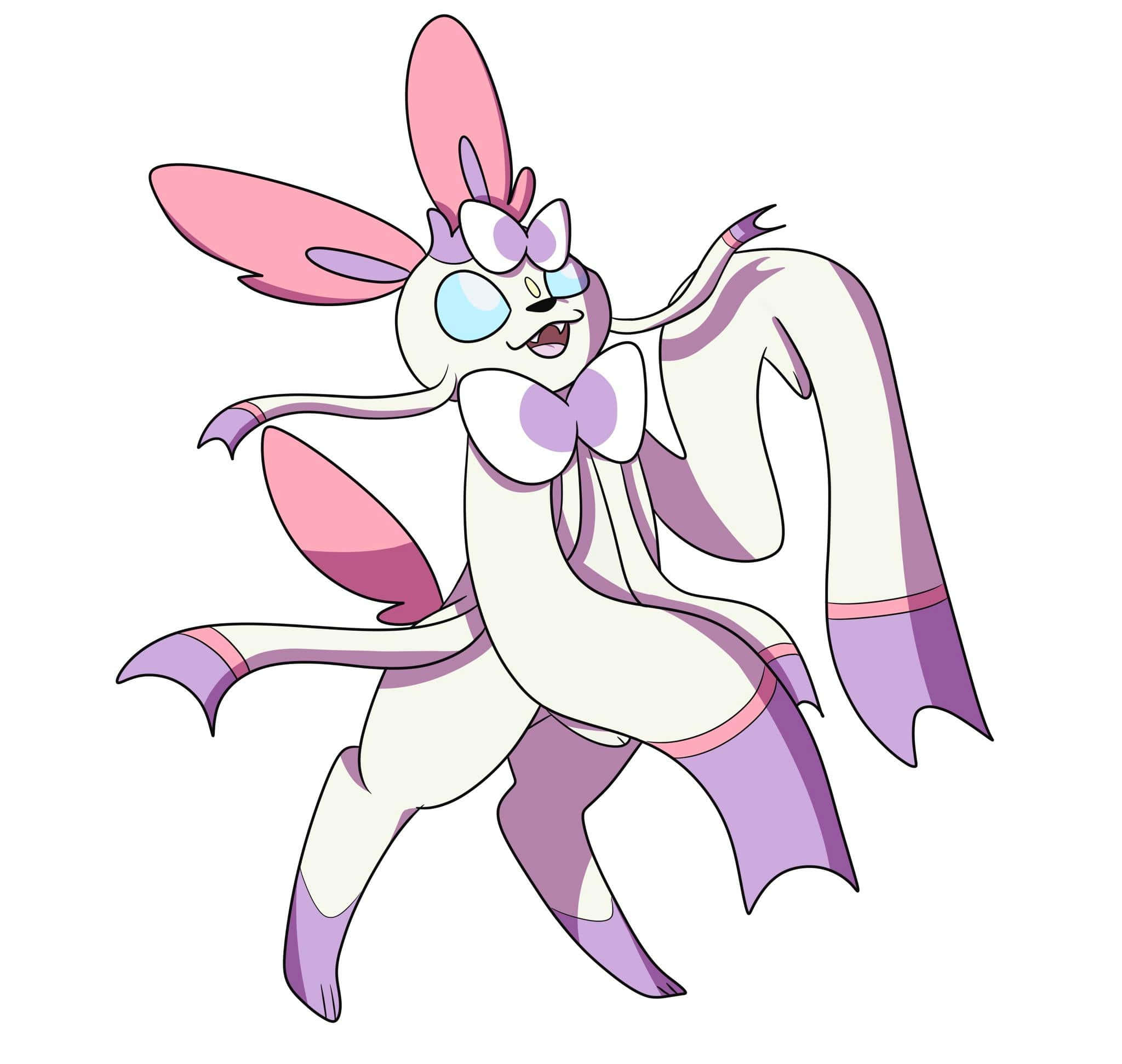 Mienshao, pink ears, purple accents, Full HD Desktop Wallpaper