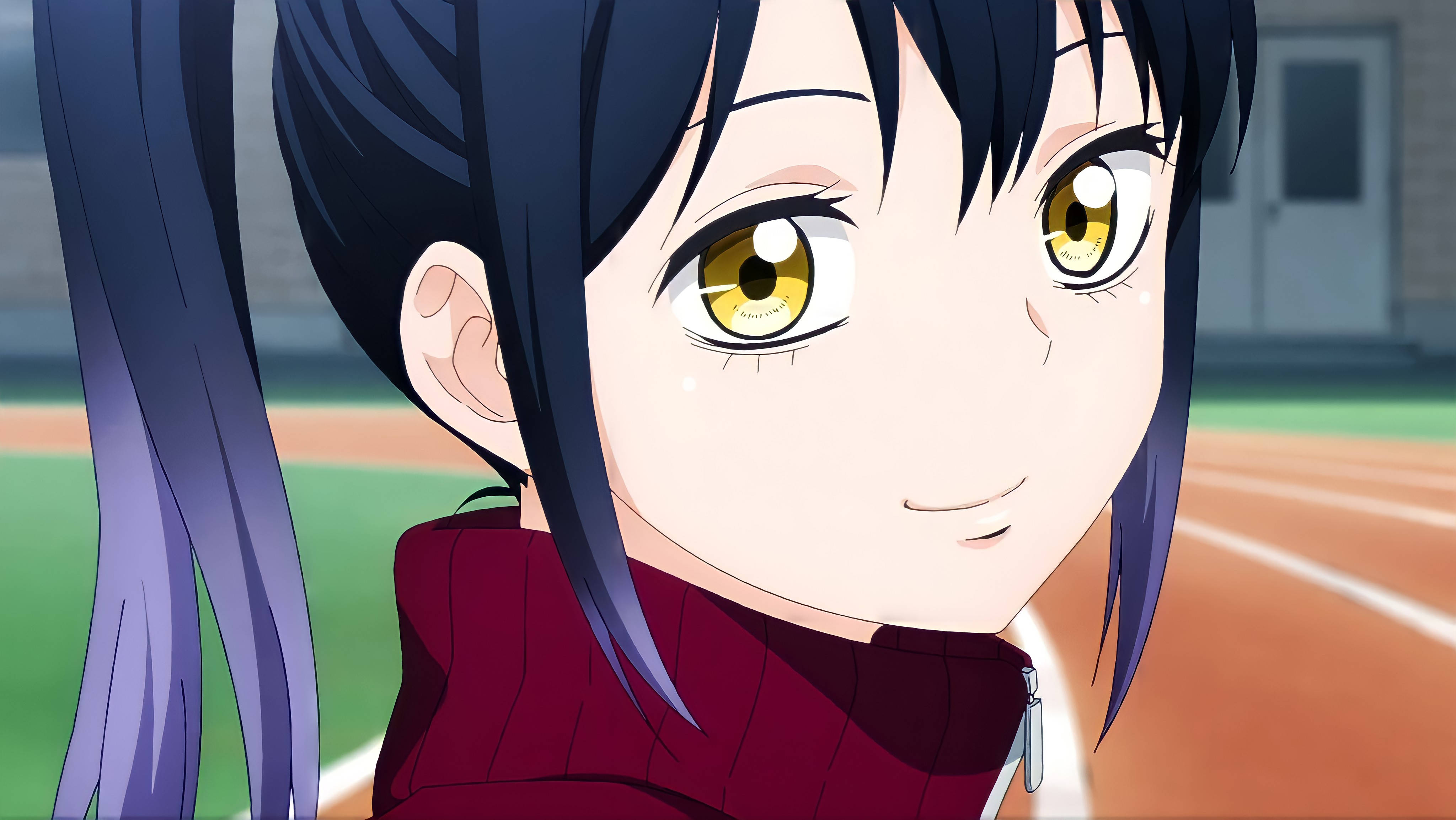 Mieruko Chan, beautiful miko, dark blue hair, 4K Desktop Wallpaper