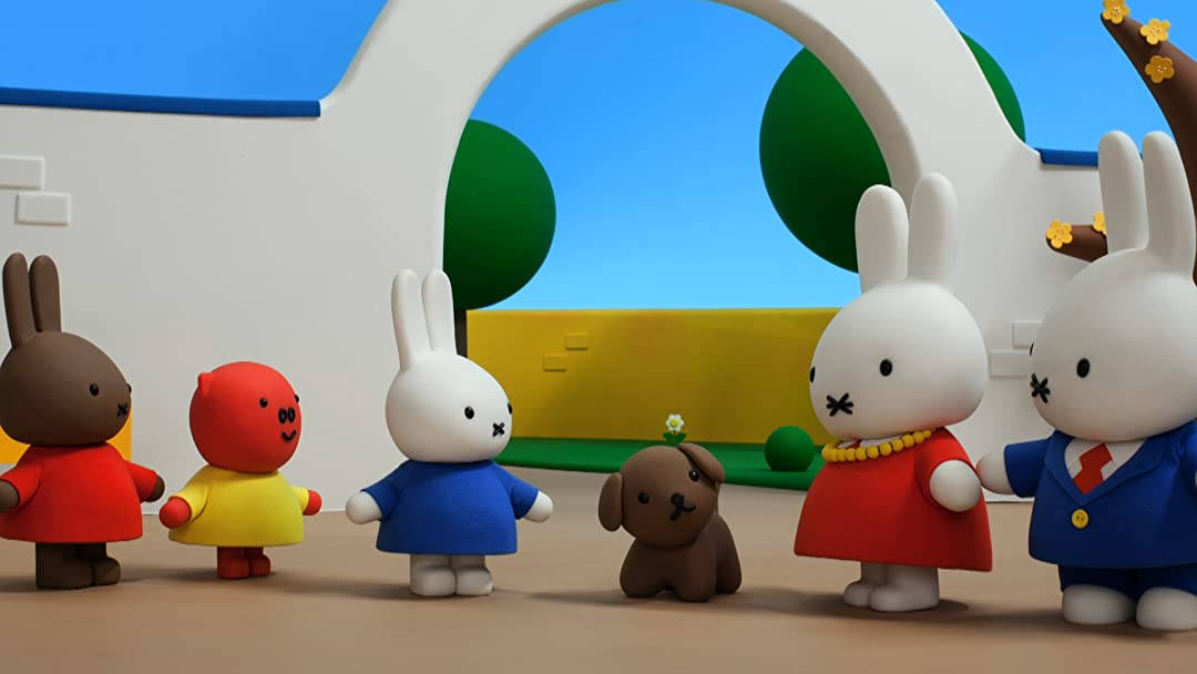 Miffy, friends, colorful 3d-rendered cartoon style, SD Desktop Wallpaper