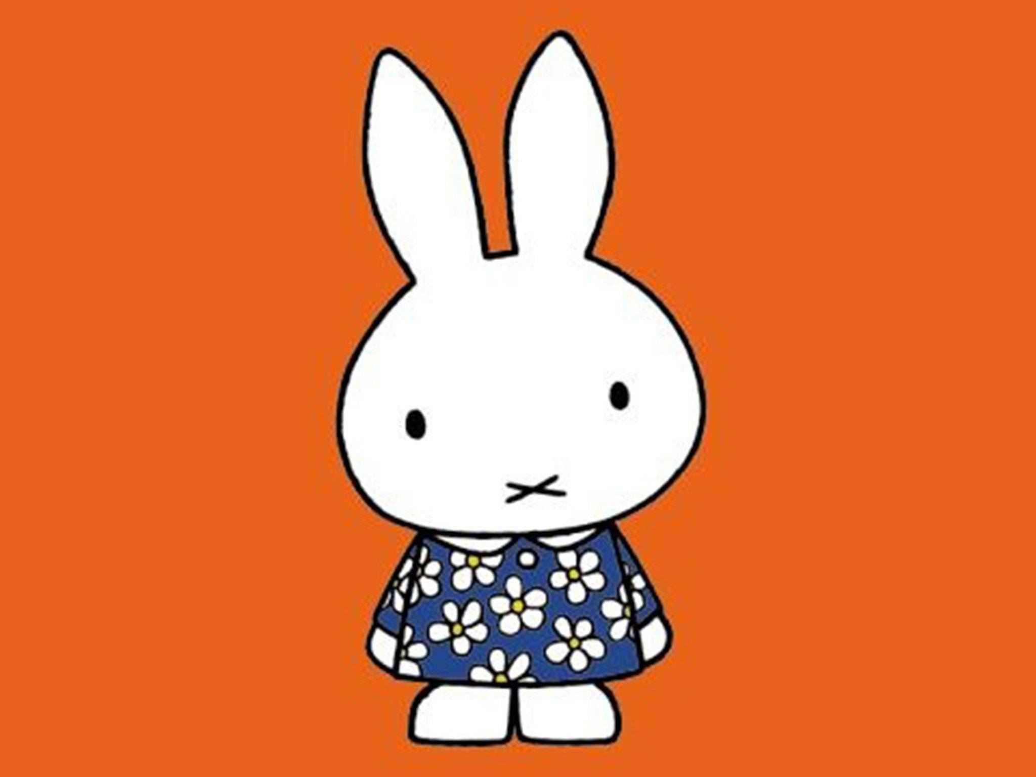 Miffy, blue floral dress, white rabbit, Full HD Desktop Wallpaper