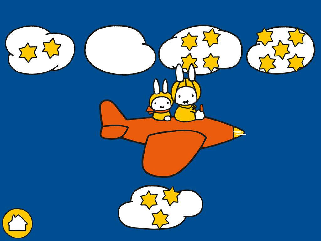 Miffy, yellow flight suits, orange airplane, SD Desktop Wallpaper