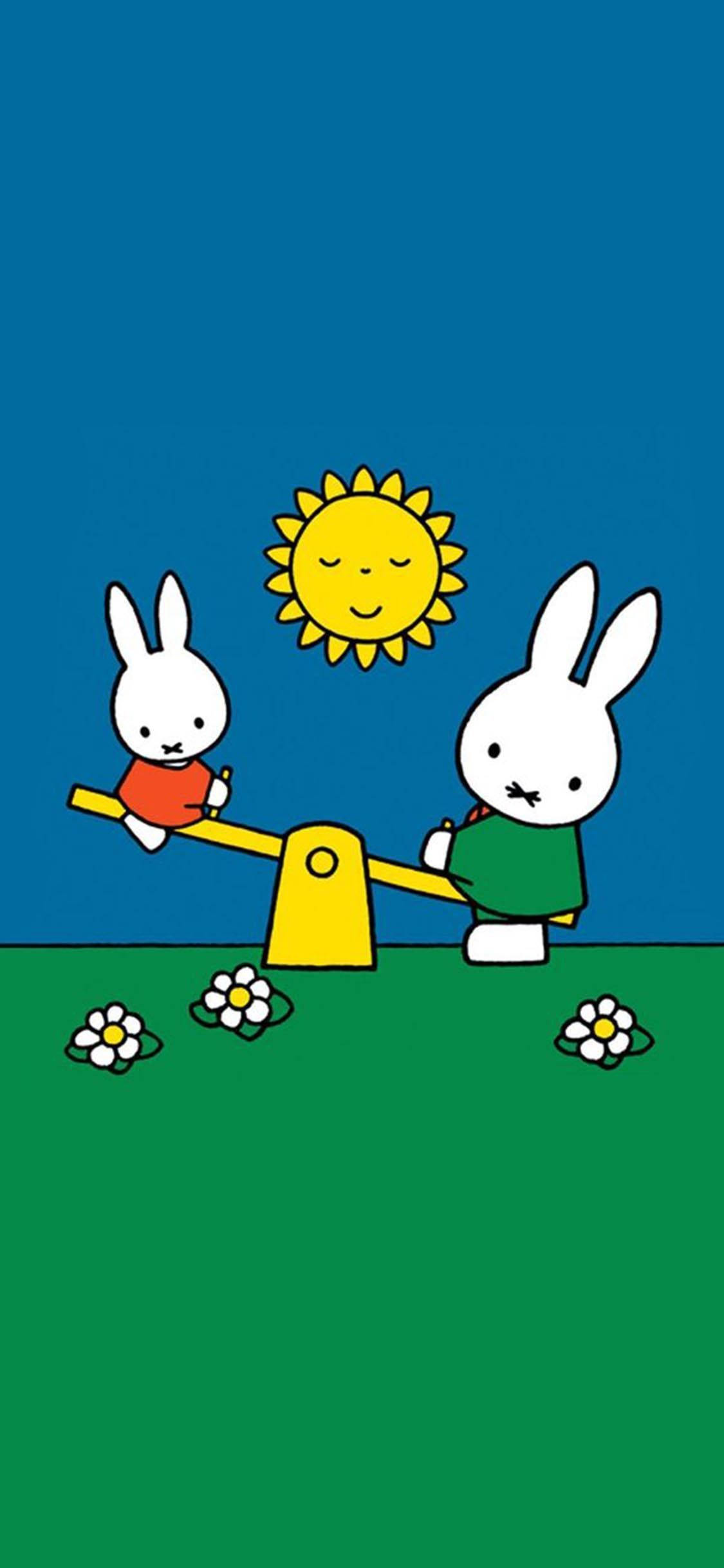 Miffy, seesaw, yellow seesaw, Full HD Phone Wallpaper