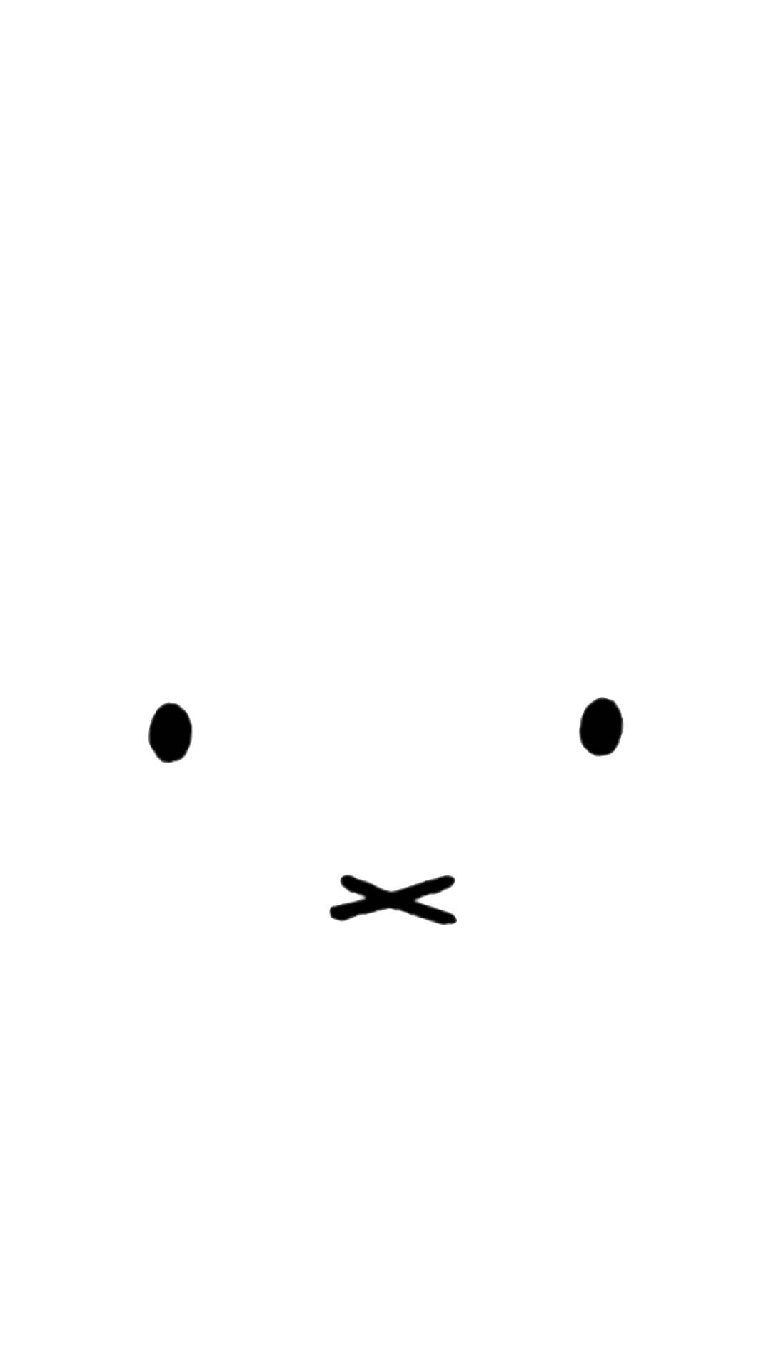 Miffy, minimalist, black line drawing, Full HD Phone Wallpaper