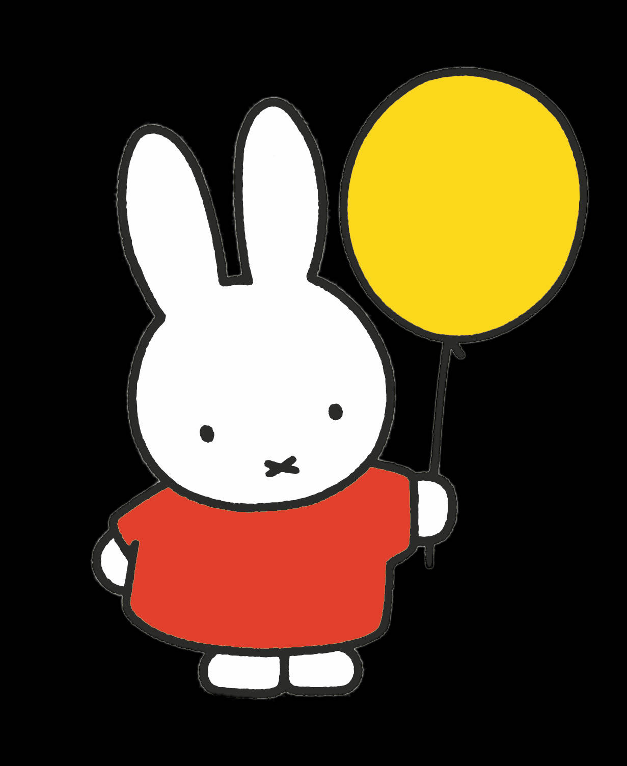 Miffy, yellow balloon, red dress, HD Phone Wallpaper