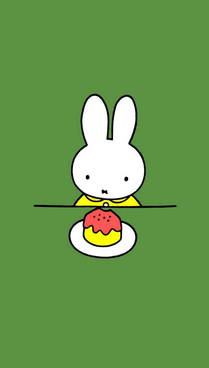Miffy, yellow shirt, red-frosted cake, HD Phone Wallpaper