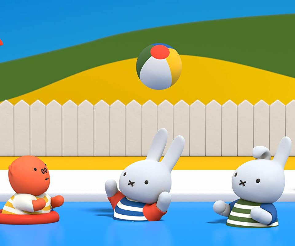 Miffy, pool day, beach ball, SD Desktop Wallpaper