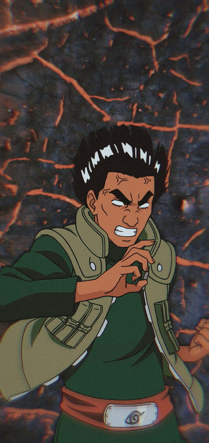 Might Guy, spiky black hair, green vest, HD Phone Wallpaper