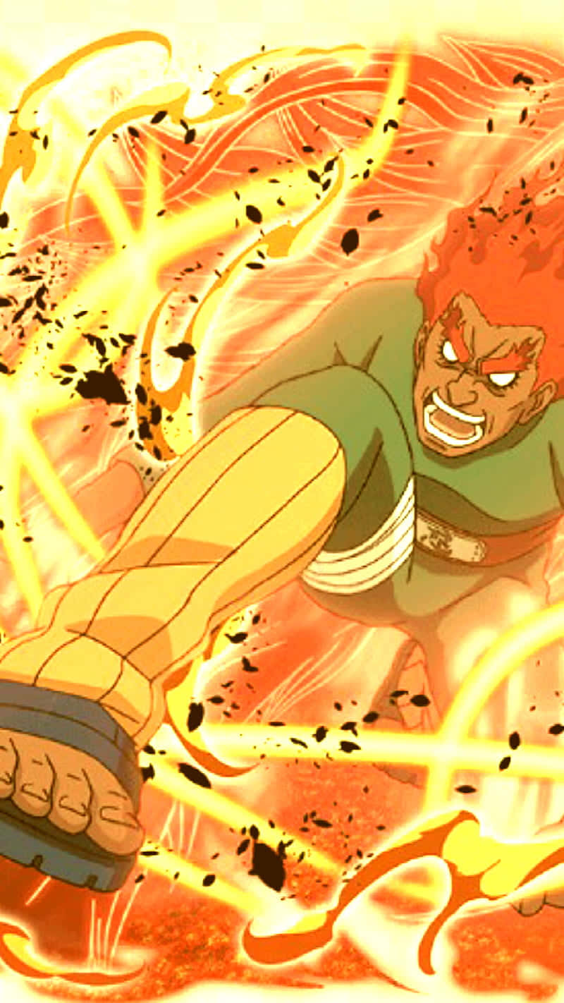 Might Guy, taijutsu, glowing kick, HD Phone Wallpaper