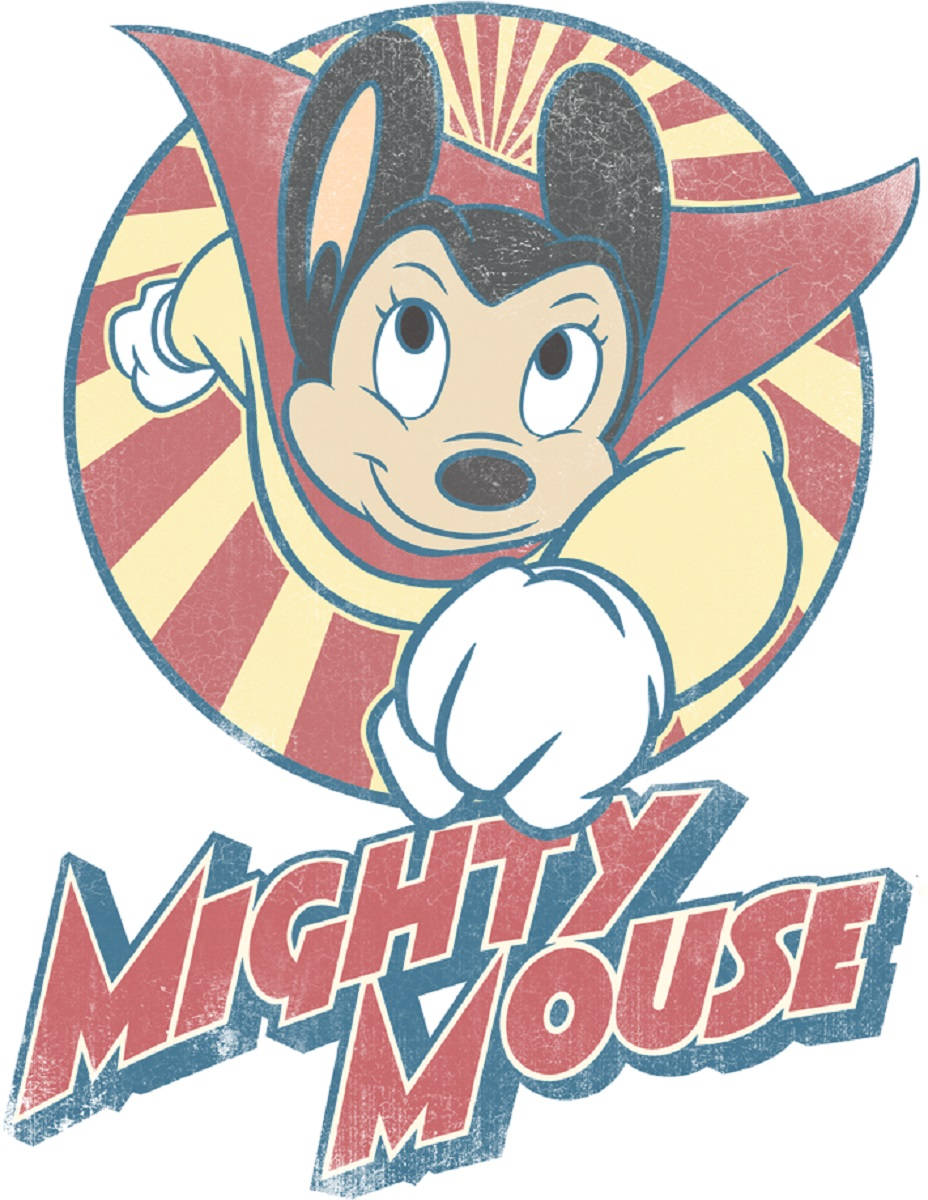 Mighty Mouse, vintage comic book style, red, SD Phone Wallpaper