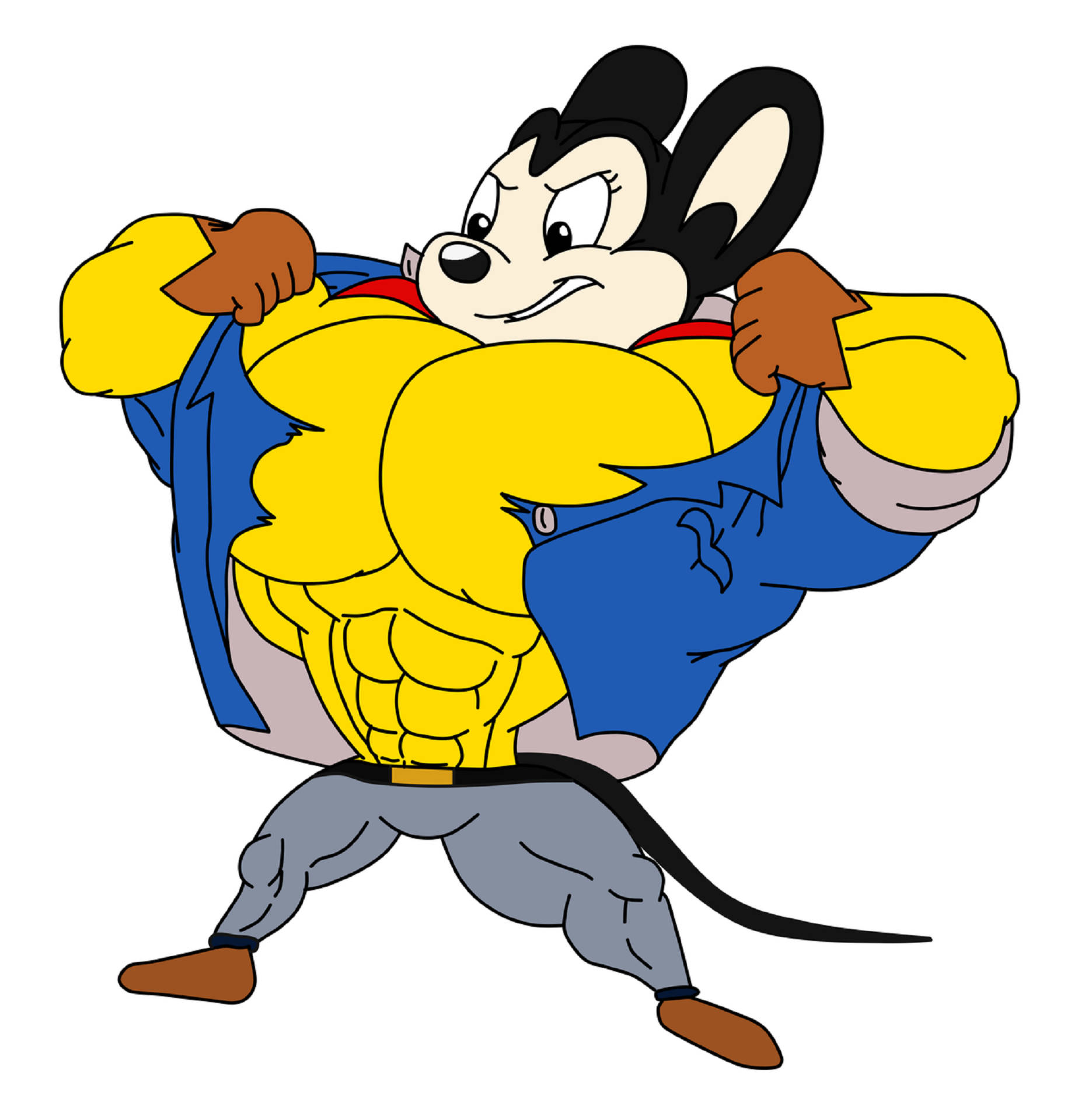 Mighty Mouse, black ears, blue jacket, Full HD Phone Wallpaper