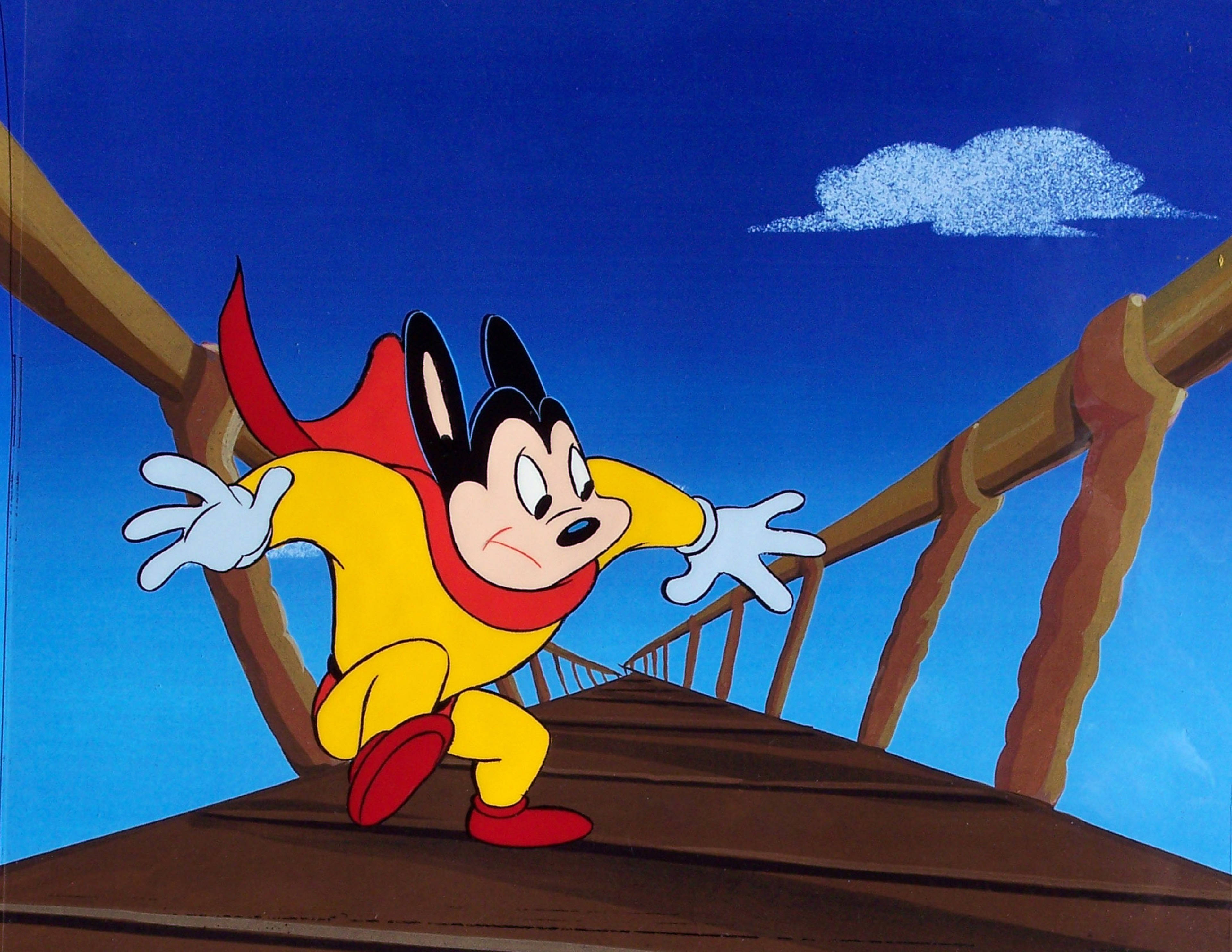 Mighty Mouse, yellow superhero suit, red cape, 4K Desktop Wallpaper