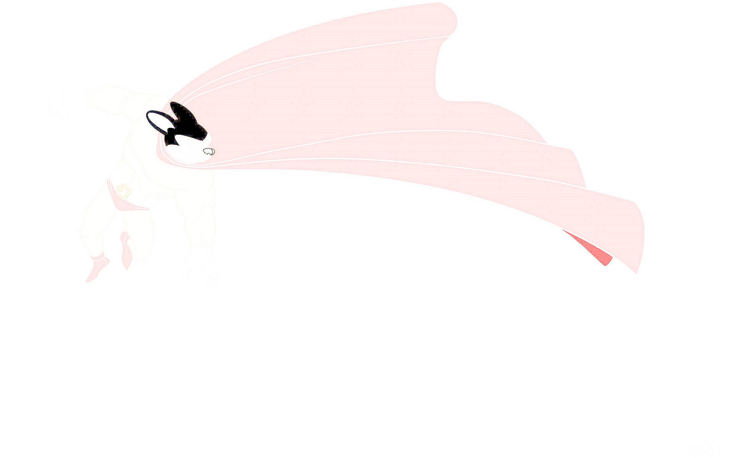 Mighty Mouse, minimalist, pink cape, 2K Desktop Wallpaper