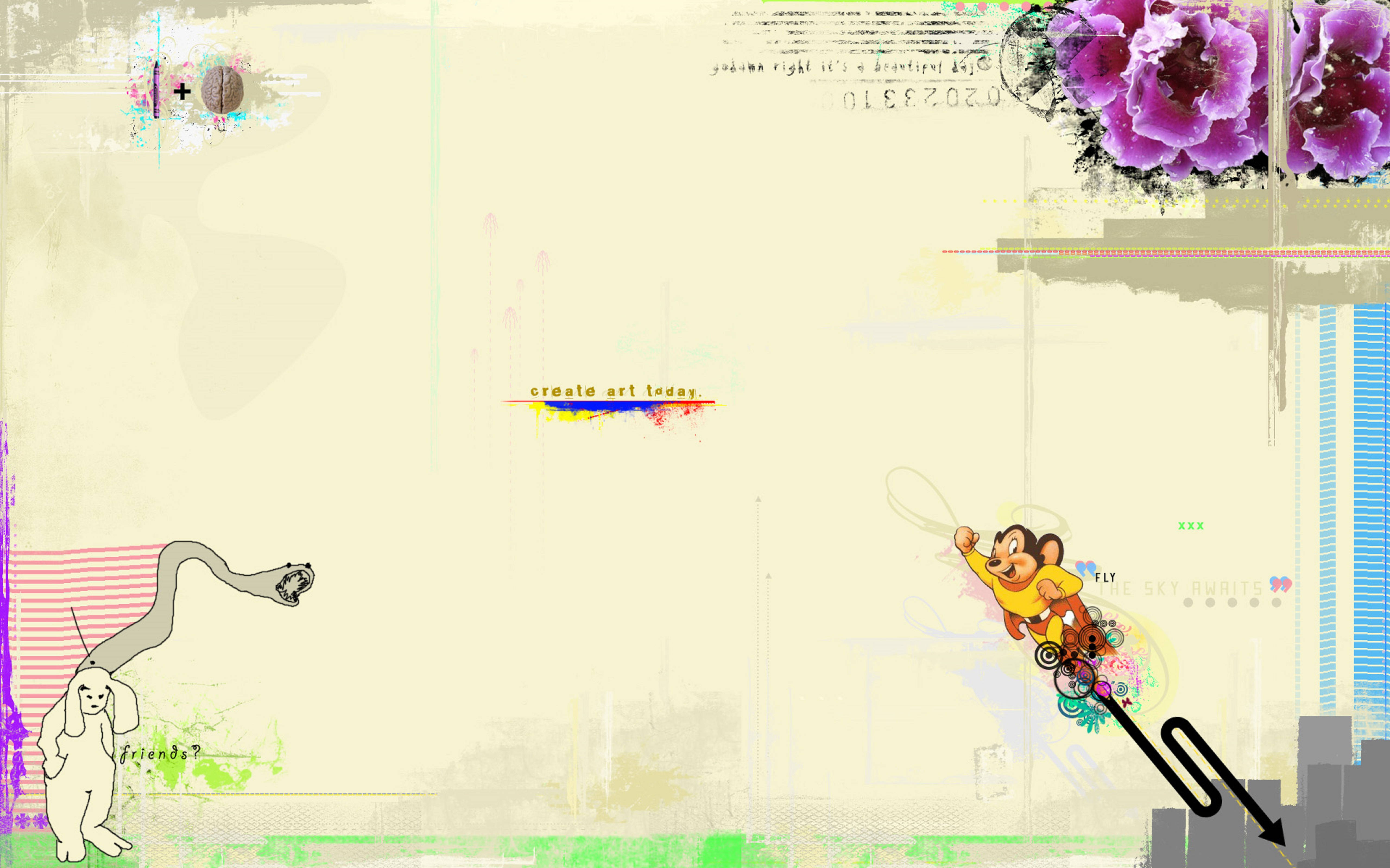 Mighty Mouse, cartoon monkey, kite, 5K Desktop Wallpaper