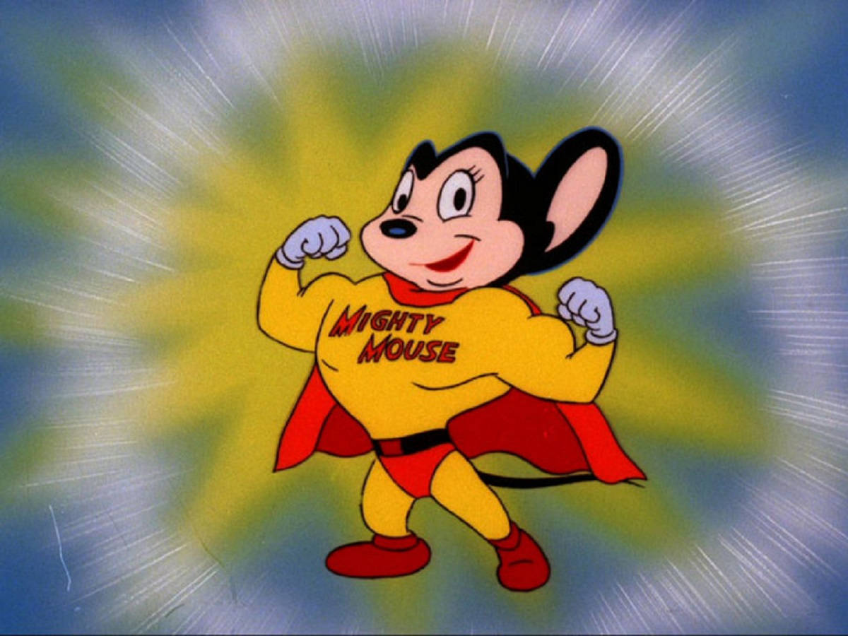 Mighty Mouse, wolf, yellow, SD Desktop Wallpaper