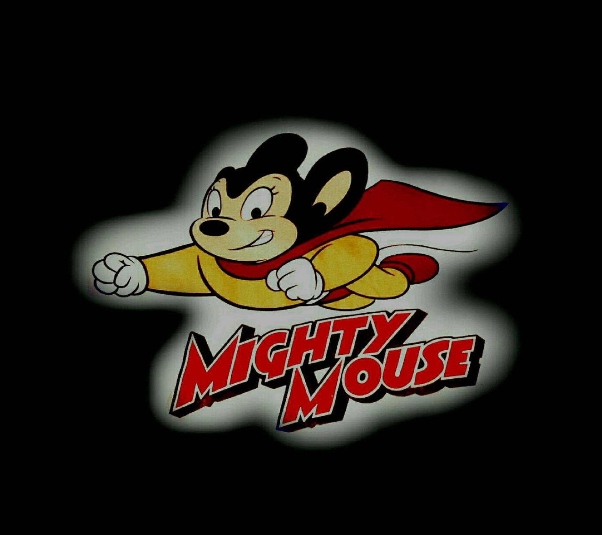 Mighty Mouse, yellow suit, red cape, Full HD Desktop Wallpaper