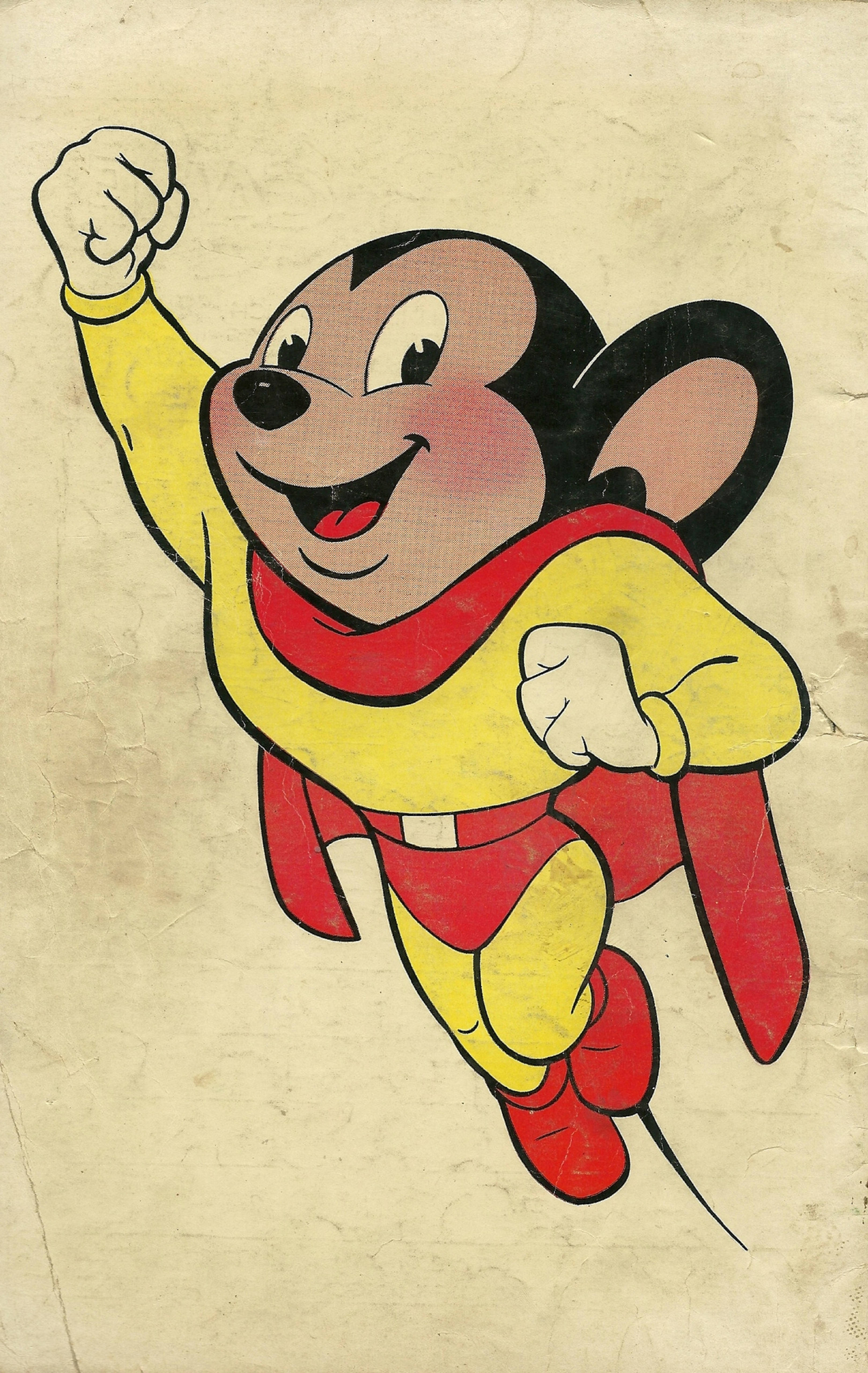 Mighty Mouse, red cape, yellow suit, 5K Phone Wallpaper