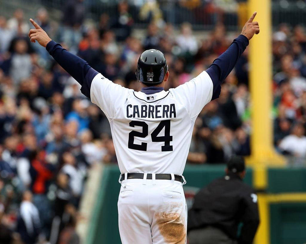 Miguel Cabrera, number 24, stadium, SD Desktop Wallpaper