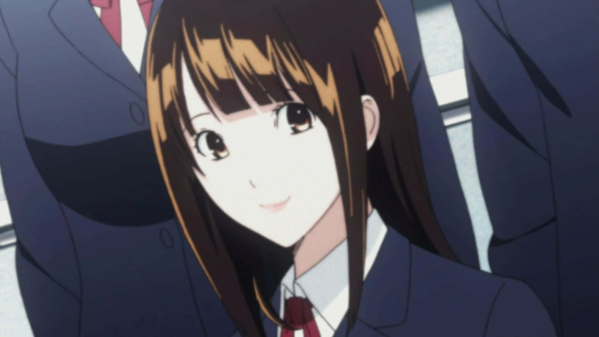 Miho Azuki, brown hair, dark blue school uniform, HD Desktop Wallpaper