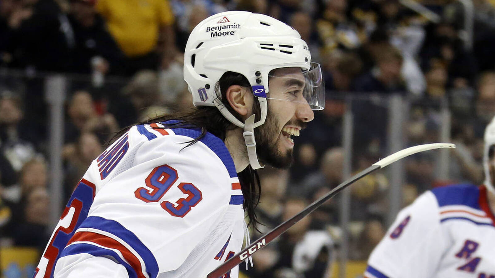 2022 Stanley Cup Playoffs, Mika Zibanejad, white jersey, HD Desktop Wallpaper
