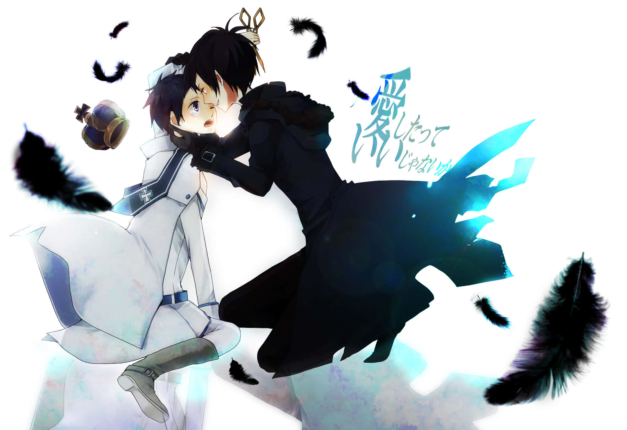 Mikado Ryuugamine, 1996, black feathers, Full HD Desktop Wallpaper