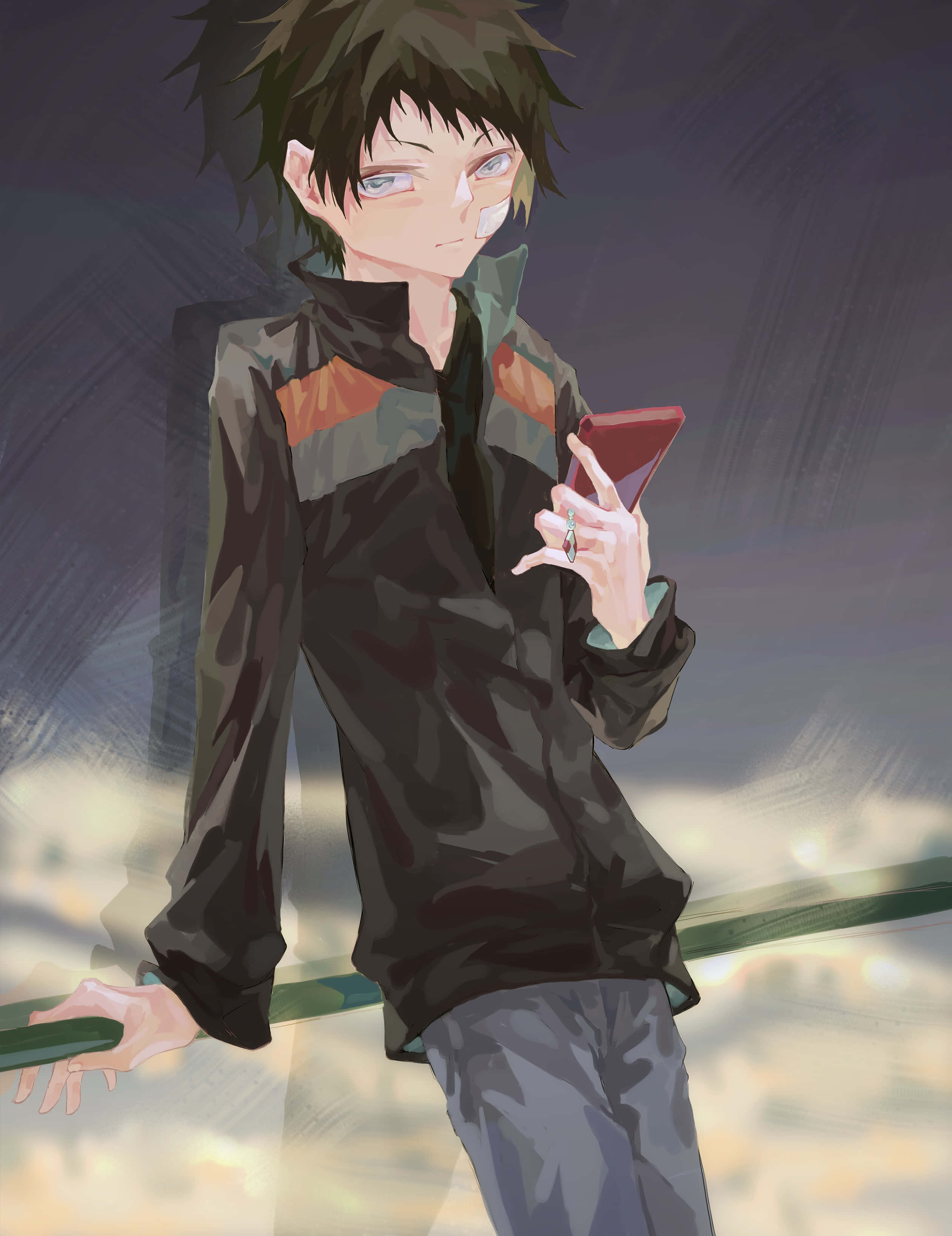 Mikado Ryuugamine, spiky-haired anime boy, dark jacket, 2K Phone Wallpaper