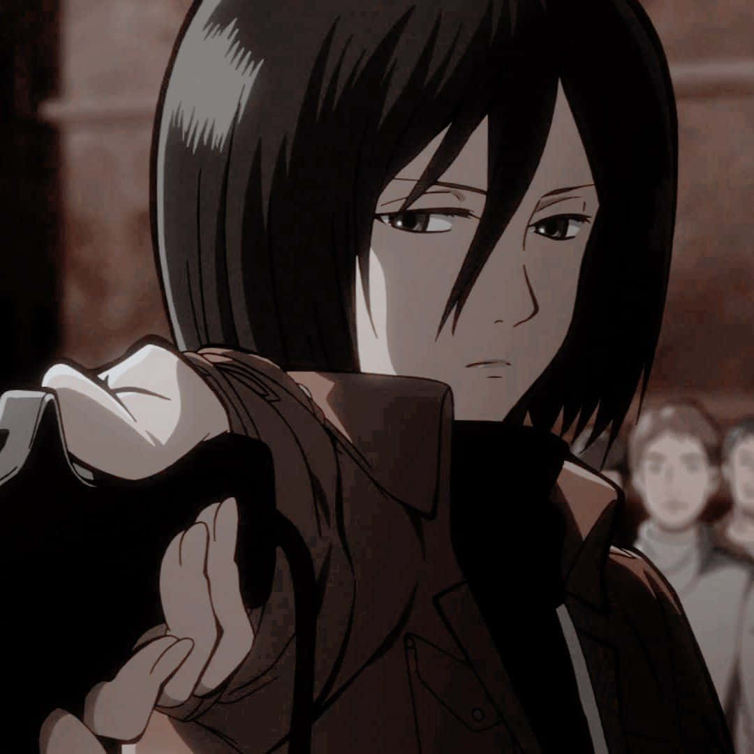 Mikasa Ackerman, short black hair, weapon, SD Desktop Wallpaper