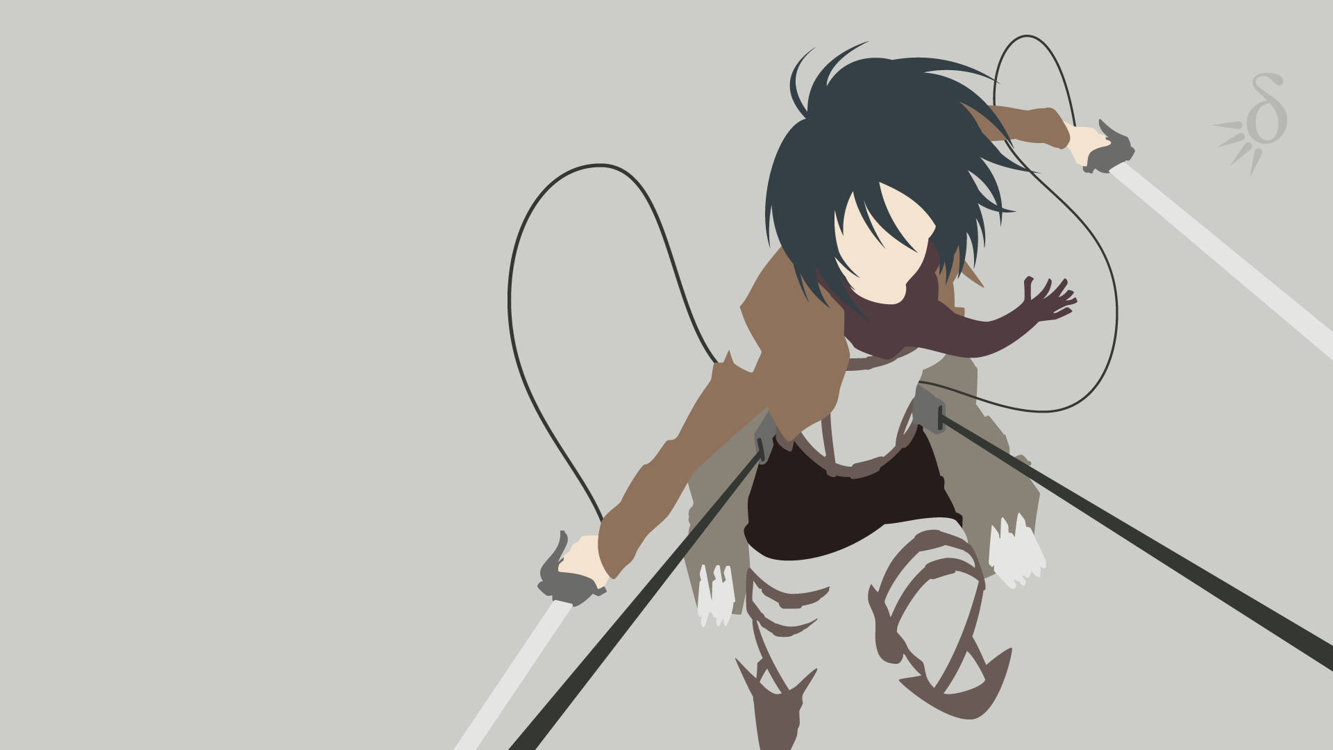 Mikasa Ackerman, vector art, gear, Full HD Desktop Wallpaper