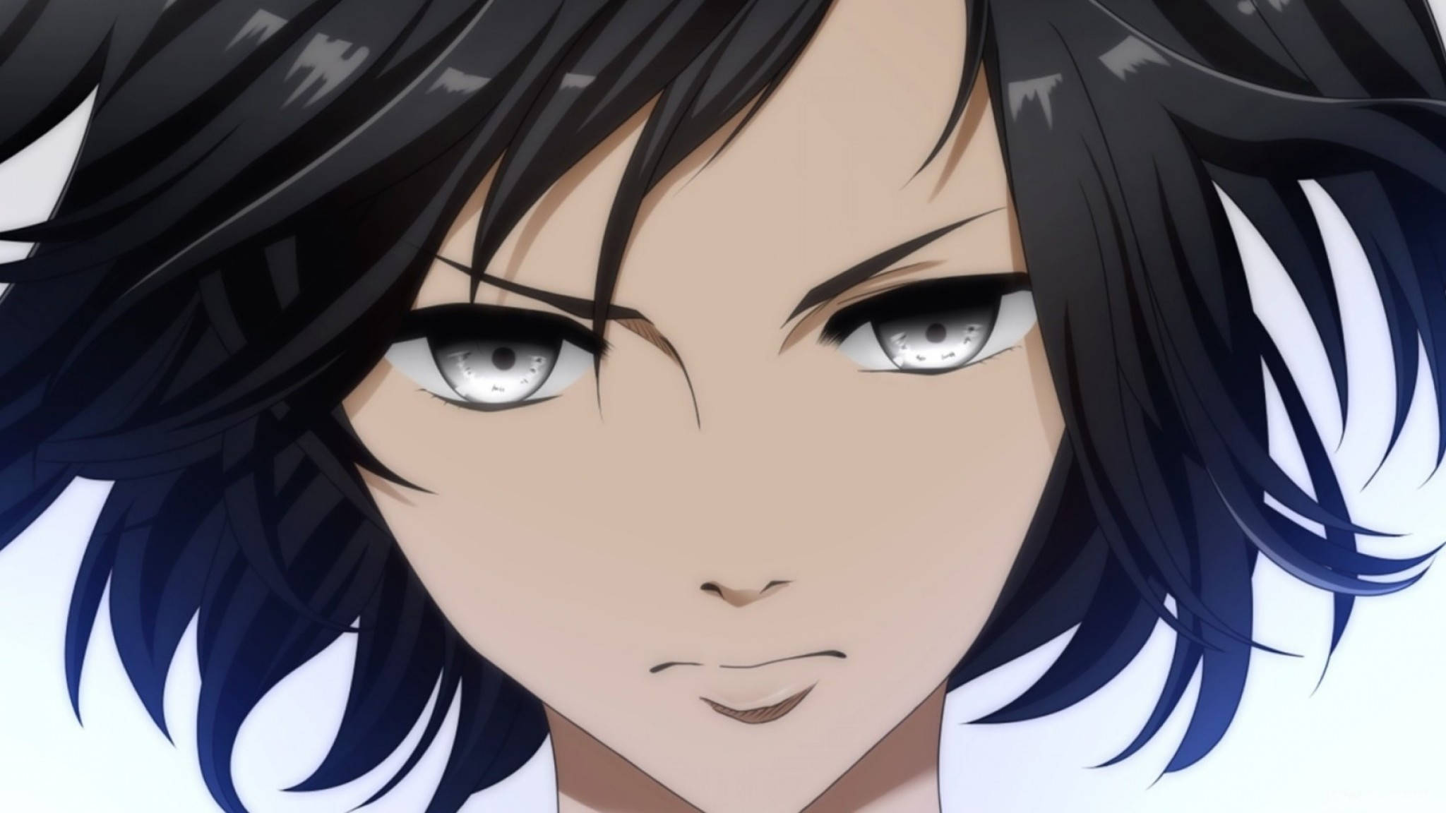 Mikasa Ackerman, gray eyes, dark blue-black hair, Full HD Desktop Wallpaper