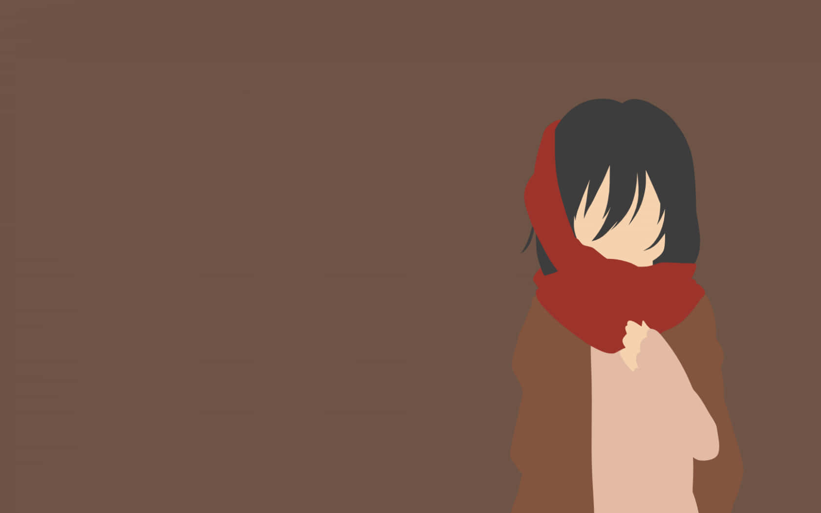 Mikasa Ackerman, dark hair, red scarf, HD Desktop Wallpaper