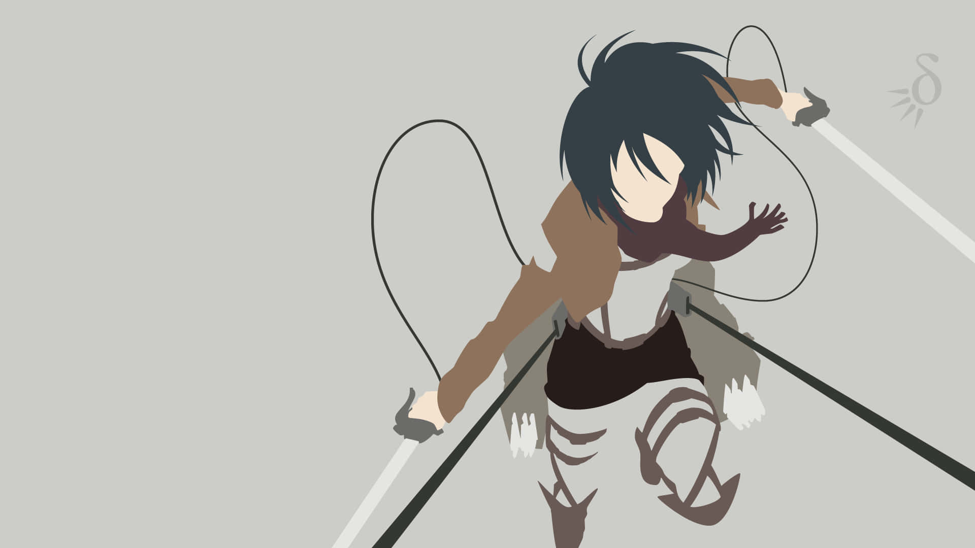 Mikasa, brown gear, ropes, Full HD Desktop Wallpaper