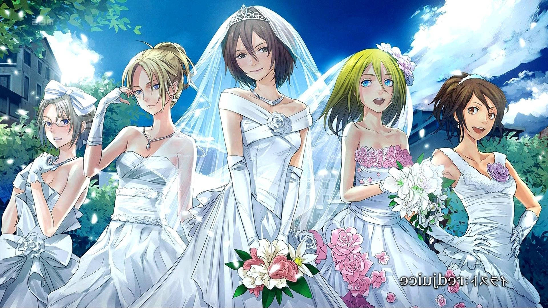 Mikasa, cute wedding dress, anime brides, Full HD Desktop Wallpaper