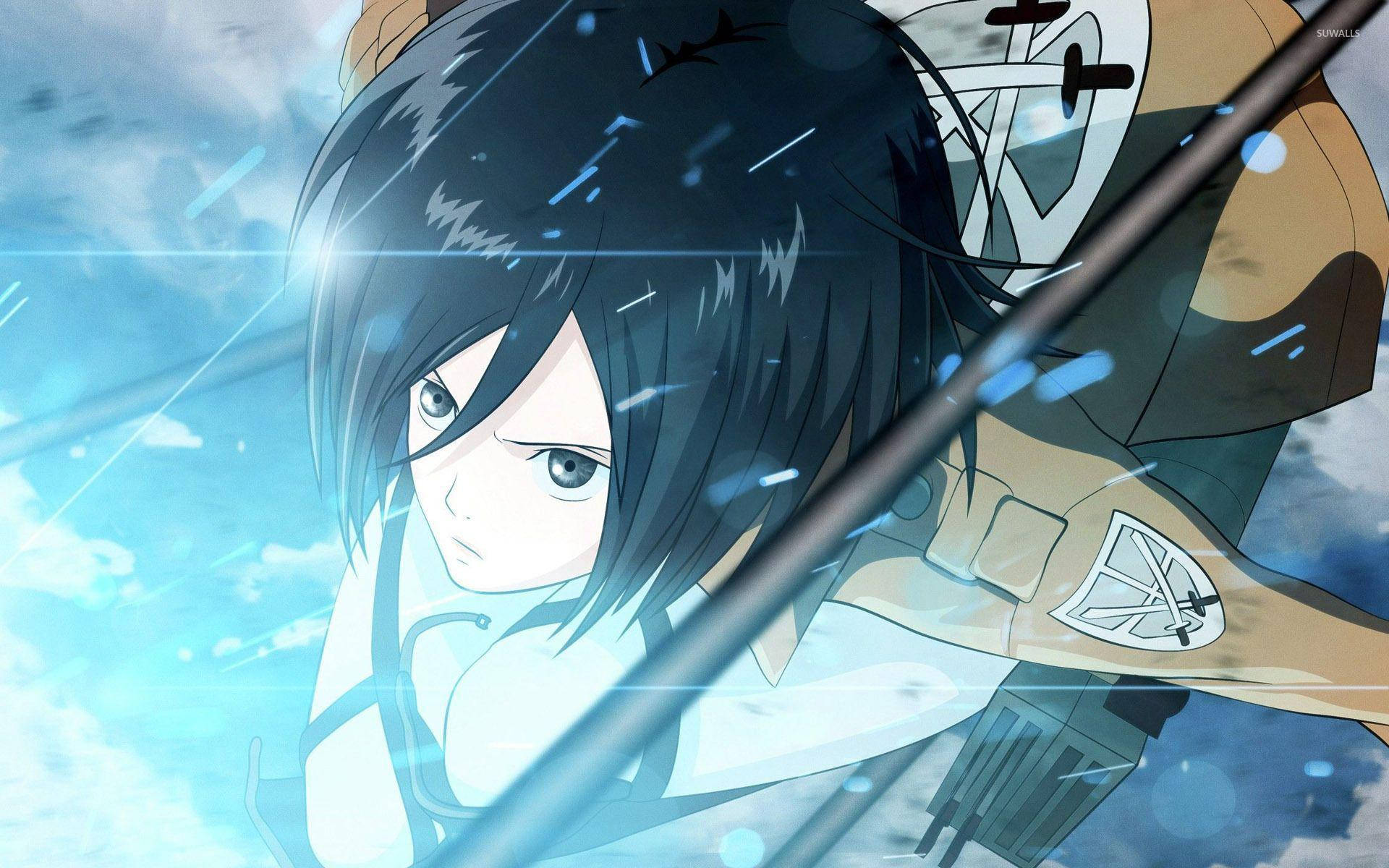 Mikasa, black hair, blue eyes, Full HD Desktop Wallpaper