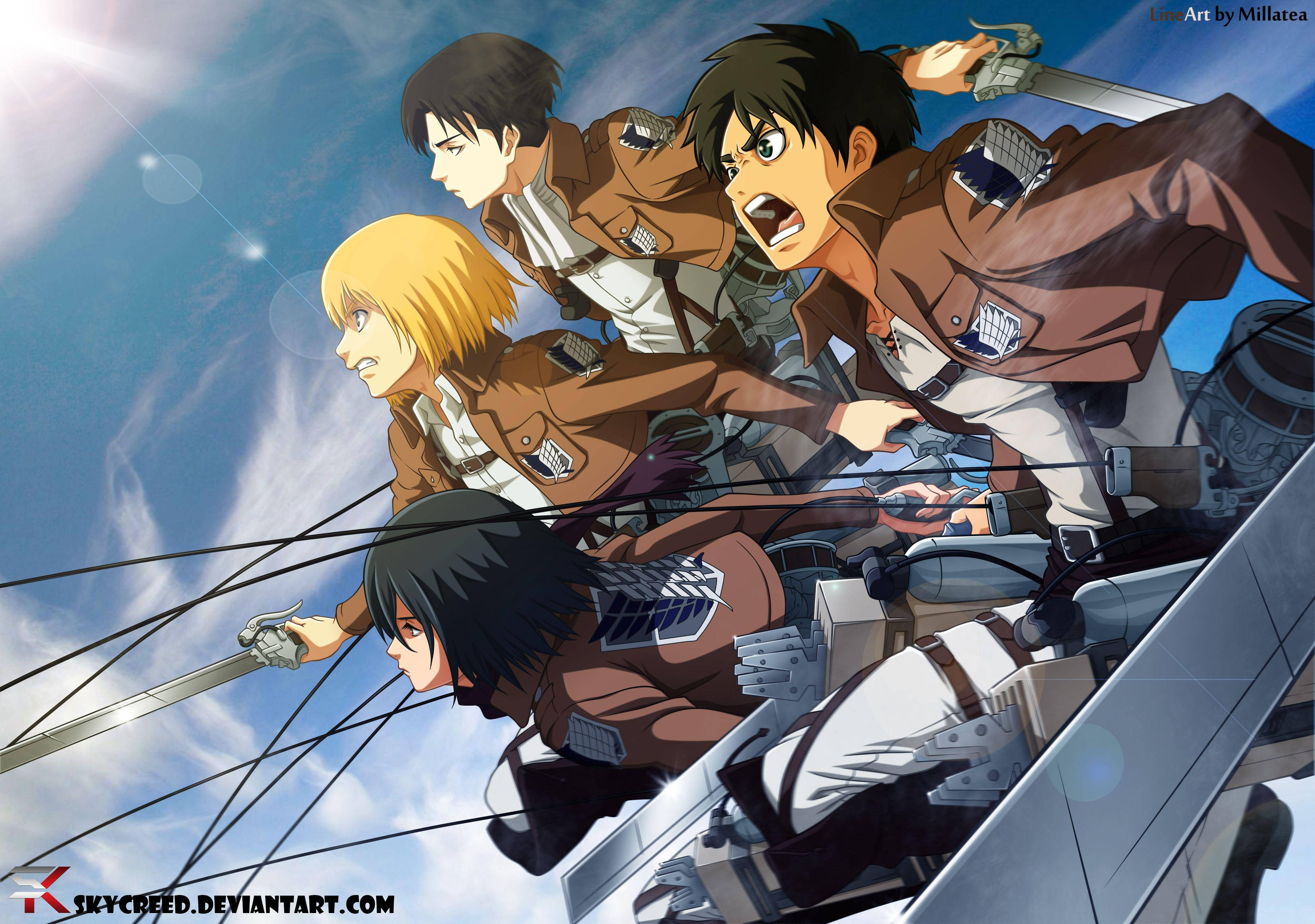 Mikasa, team, brown uniforms, 4K Desktop Wallpaper