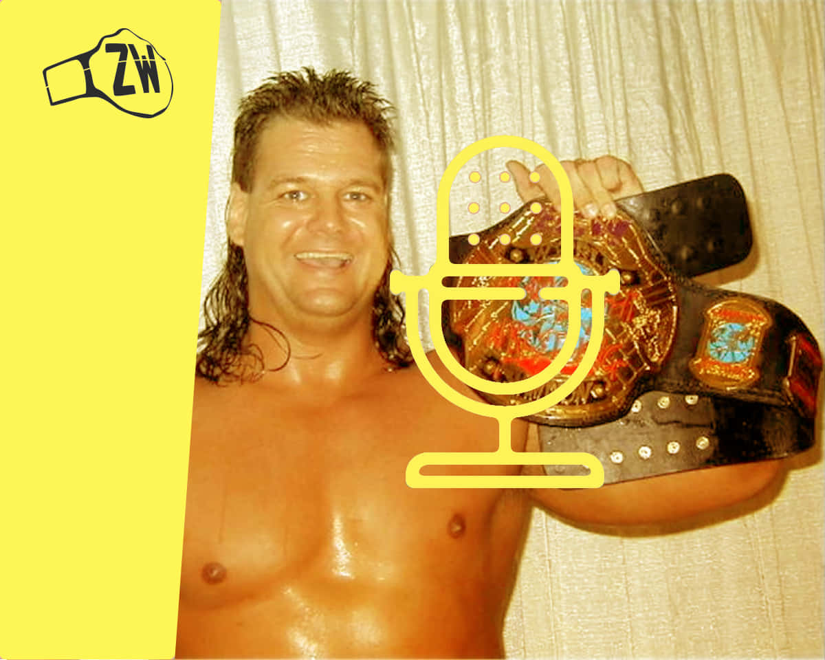 Mike Awesome, title belt, cream curtain backdrop, SD Desktop Wallpaper